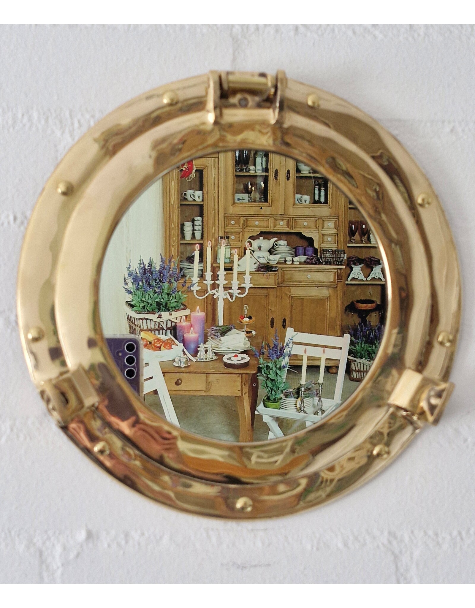 Trukado Nautical & Nostalgic - Porthole Wall Mirror, Brass Ø 28cm