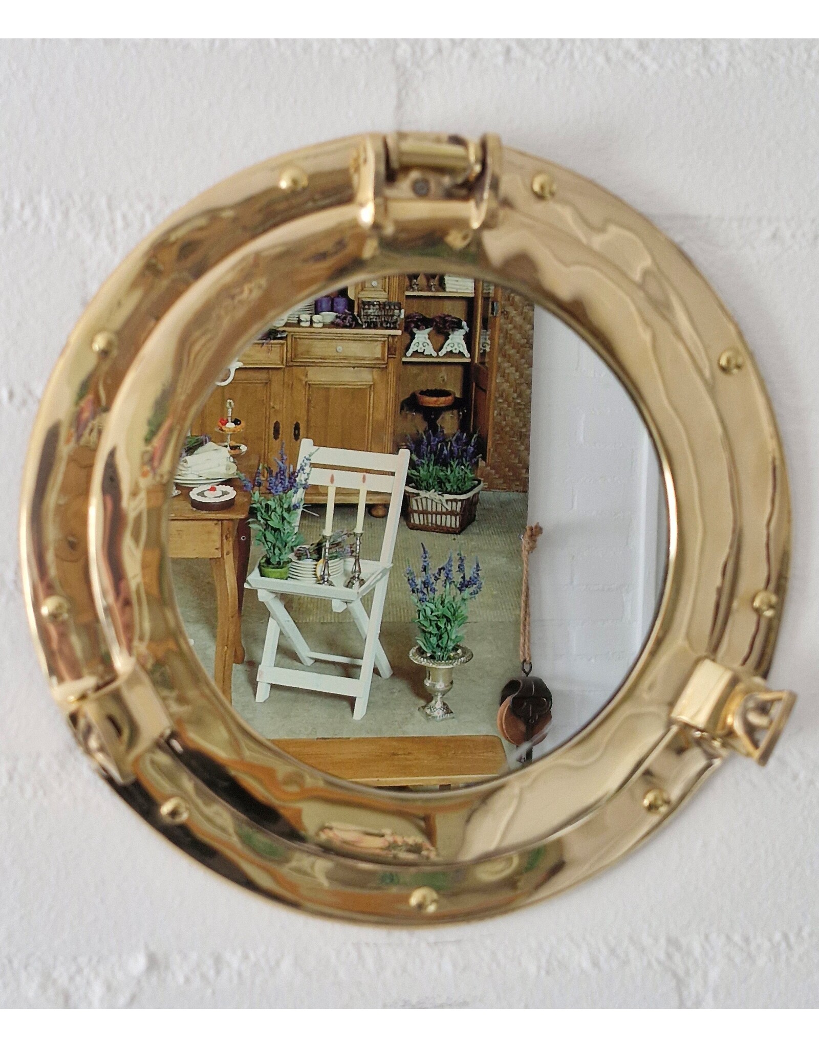 Trukado Nautical & Nostalgic - Porthole Wall Mirror, Brass Ø 28cm