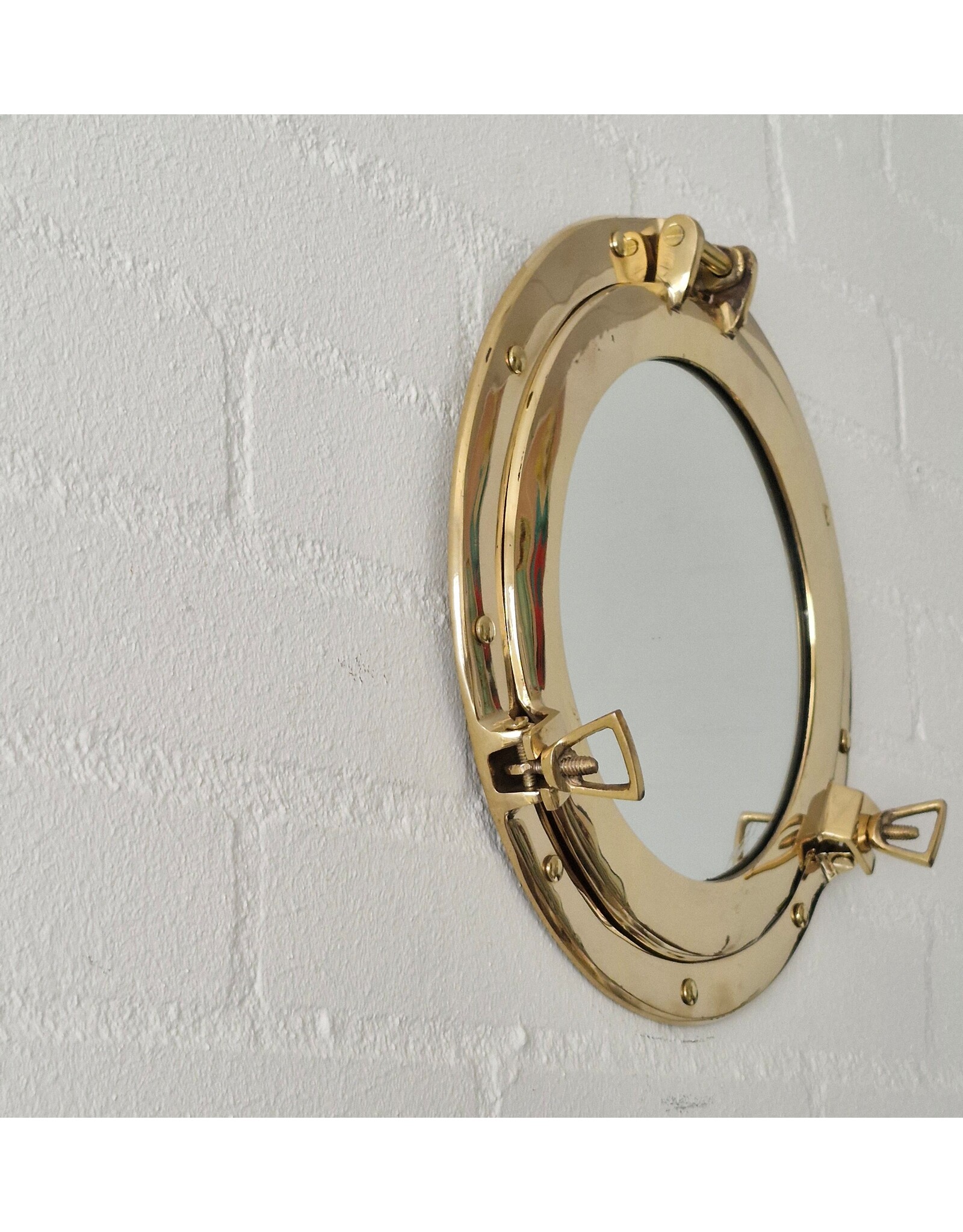Trukado Nautical & Nostalgic - Porthole Wall Mirror, Brass Ø 28cm