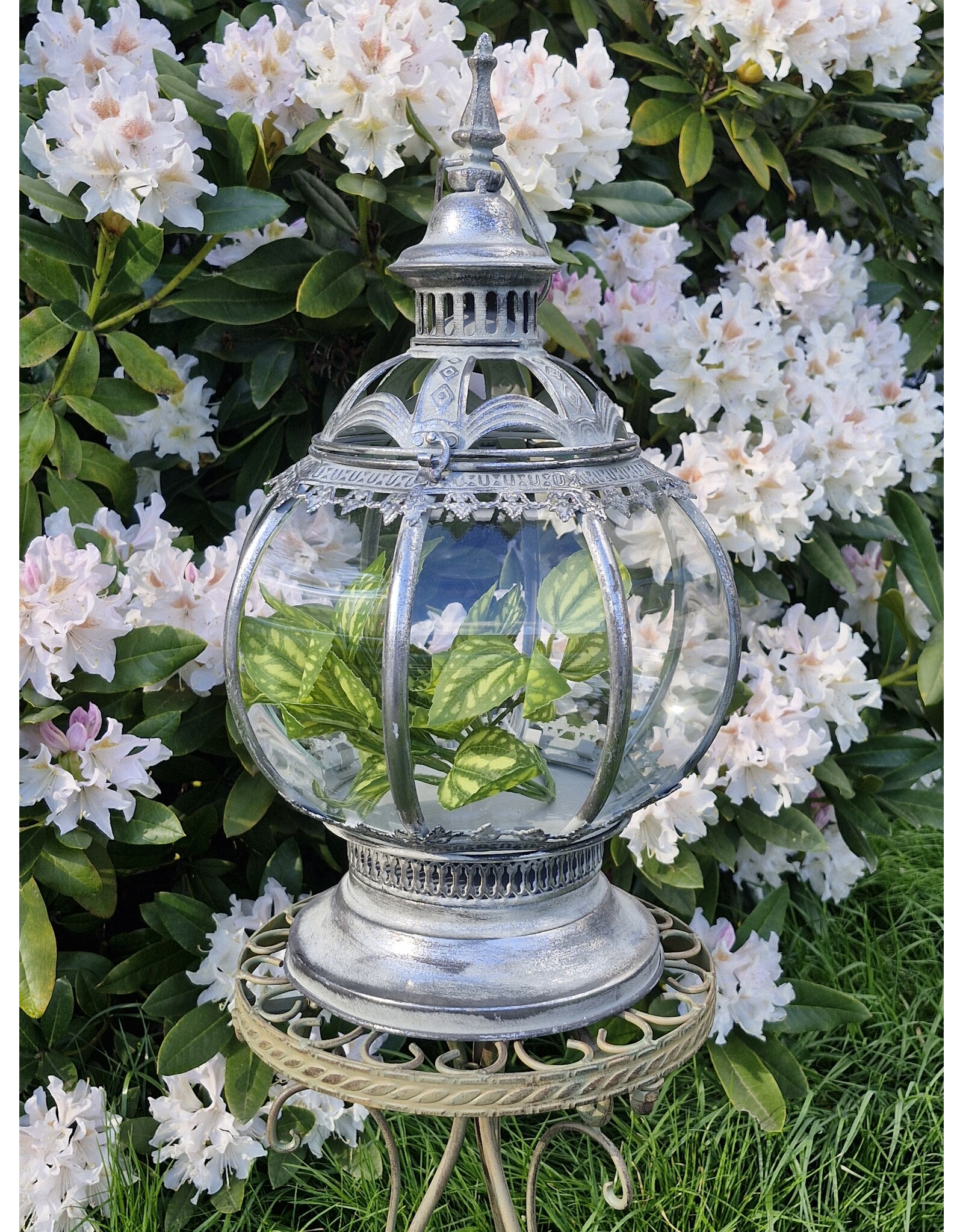 Trukado Miscellaneous - Tinnen Lantaarn "Victorian Octagon"  met Glazen Vensters 48cm  48cm