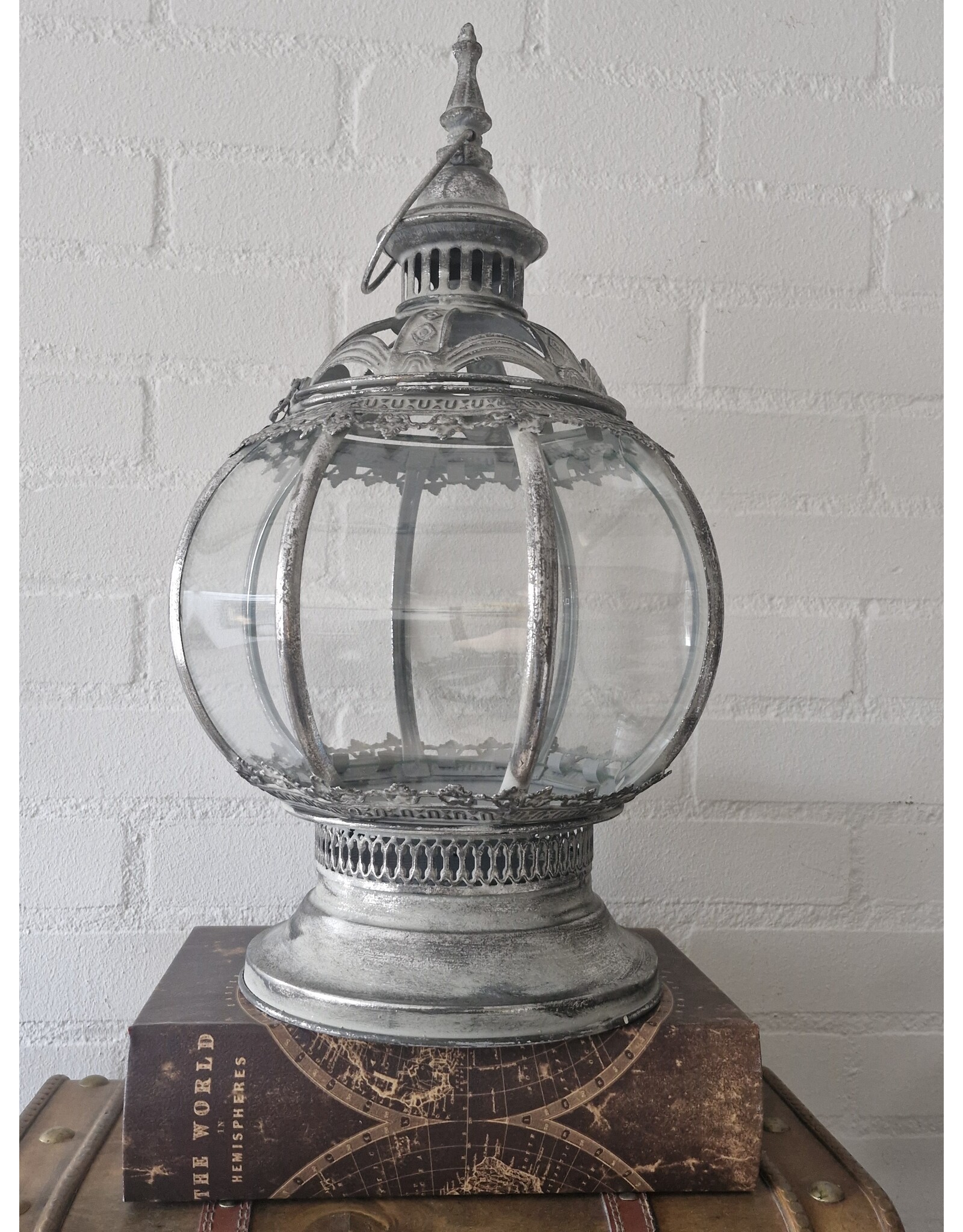 Trukado Miscellaneous - Tinnen Lantaarn "Victorian Octagon"  met Glazen Vensters 48cm  48cm