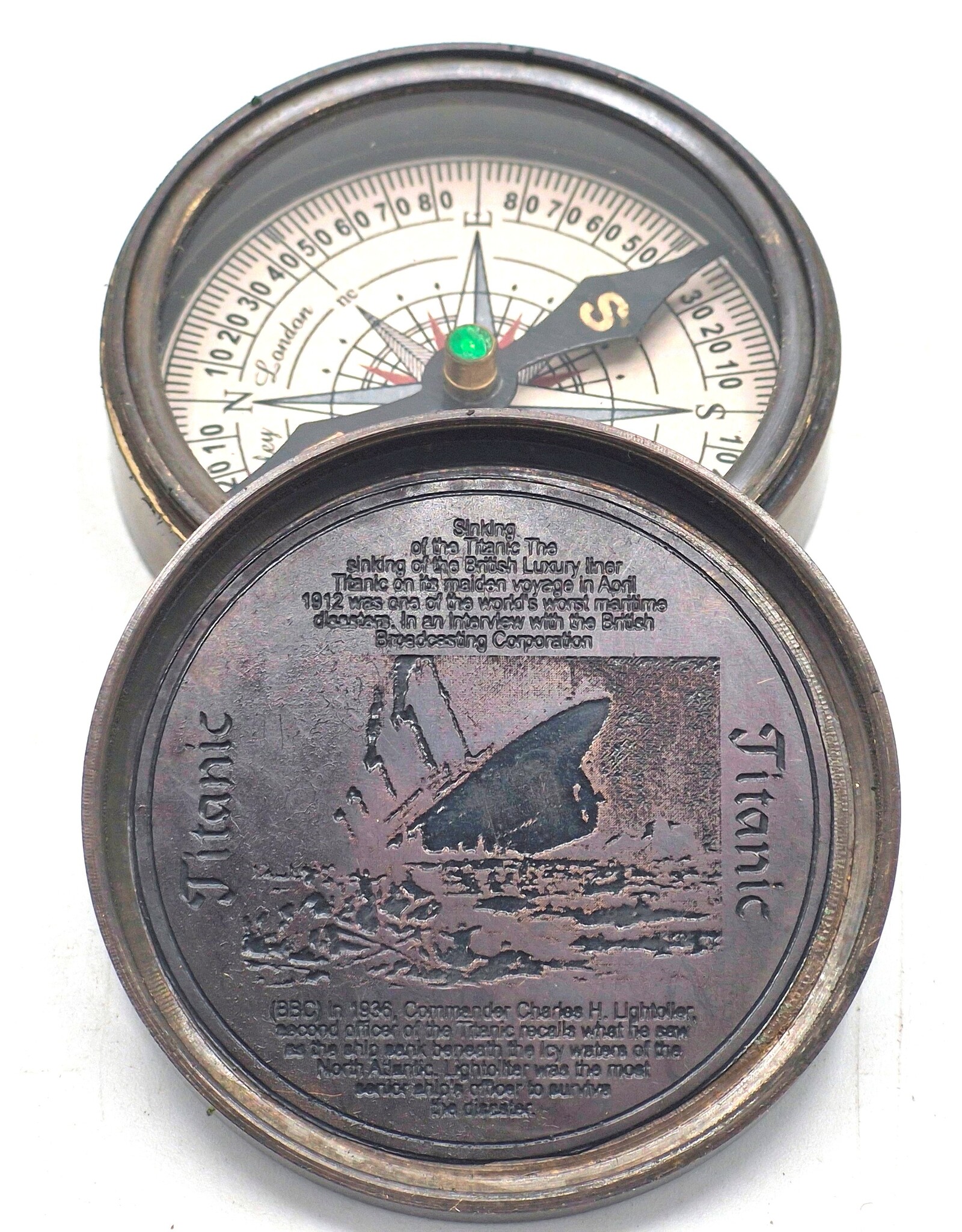 Trukado Miscellaneous - Vintage Kompas Titanic met schroefdeksel