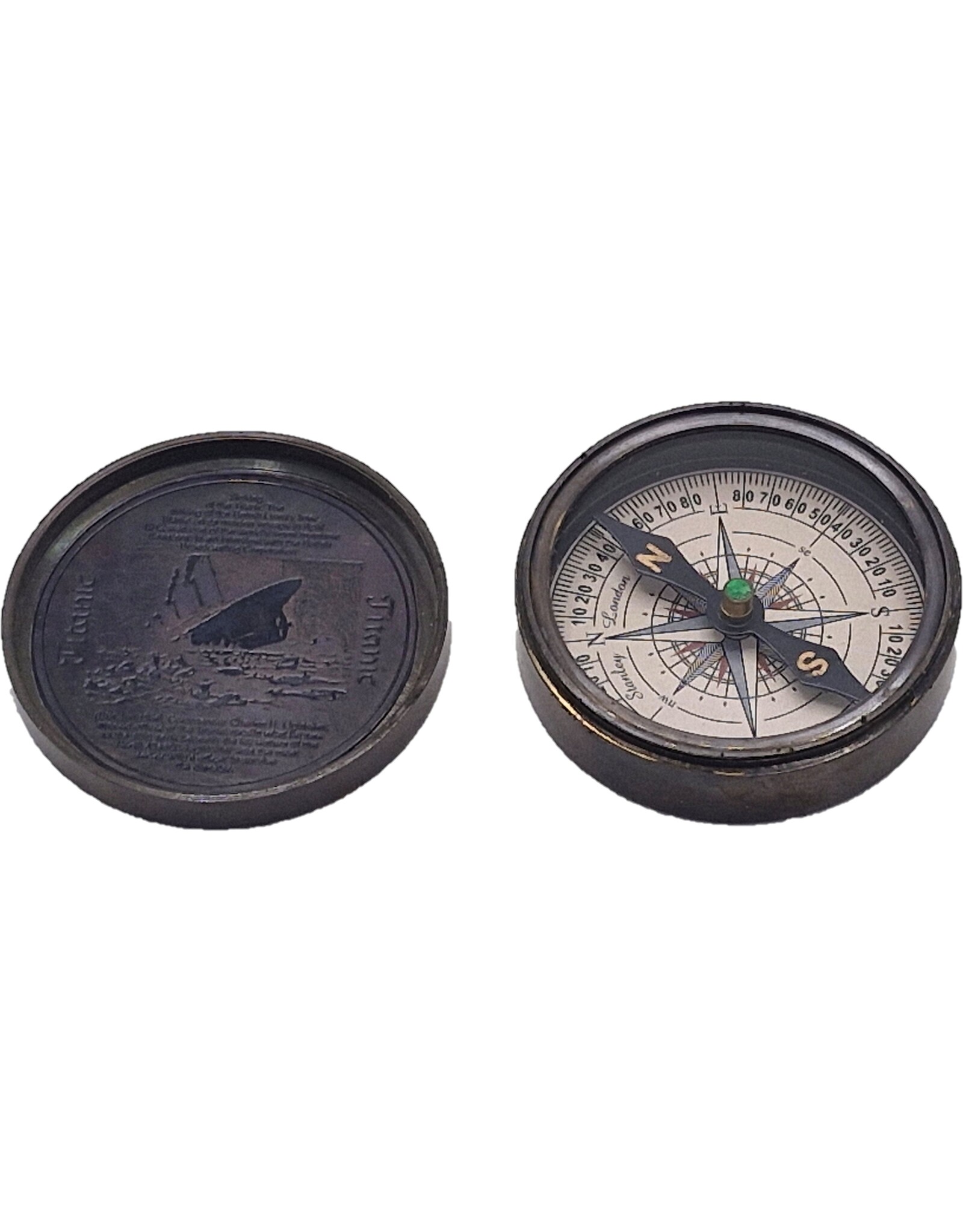 Trukado Miscellaneous - Vintage Titanic compass with screwed lid