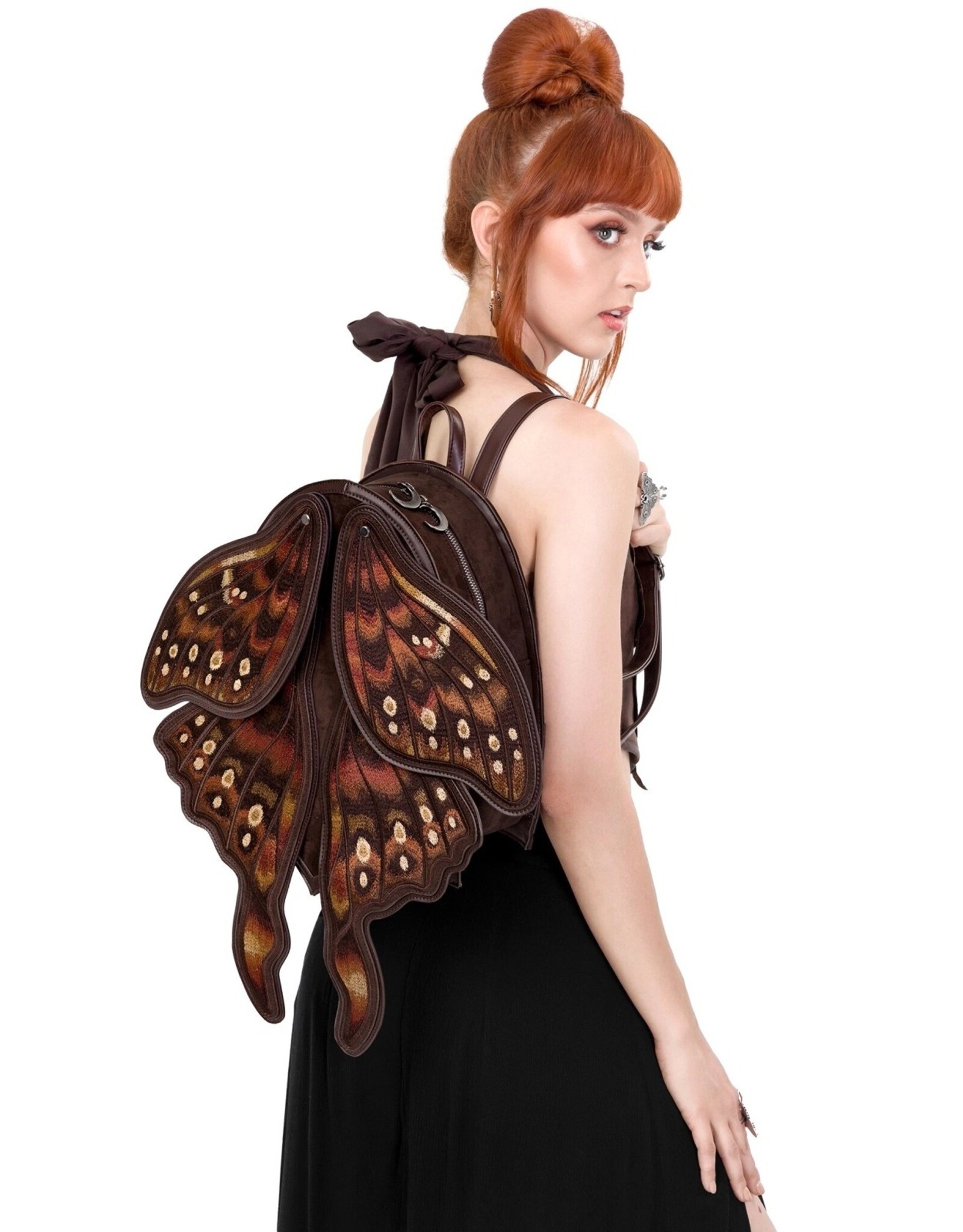 Restyle Fantasy tassen en portemonnees - Cinnamora Bruine Mot Rugzak met bewegende vleugels Restyle - Restyle