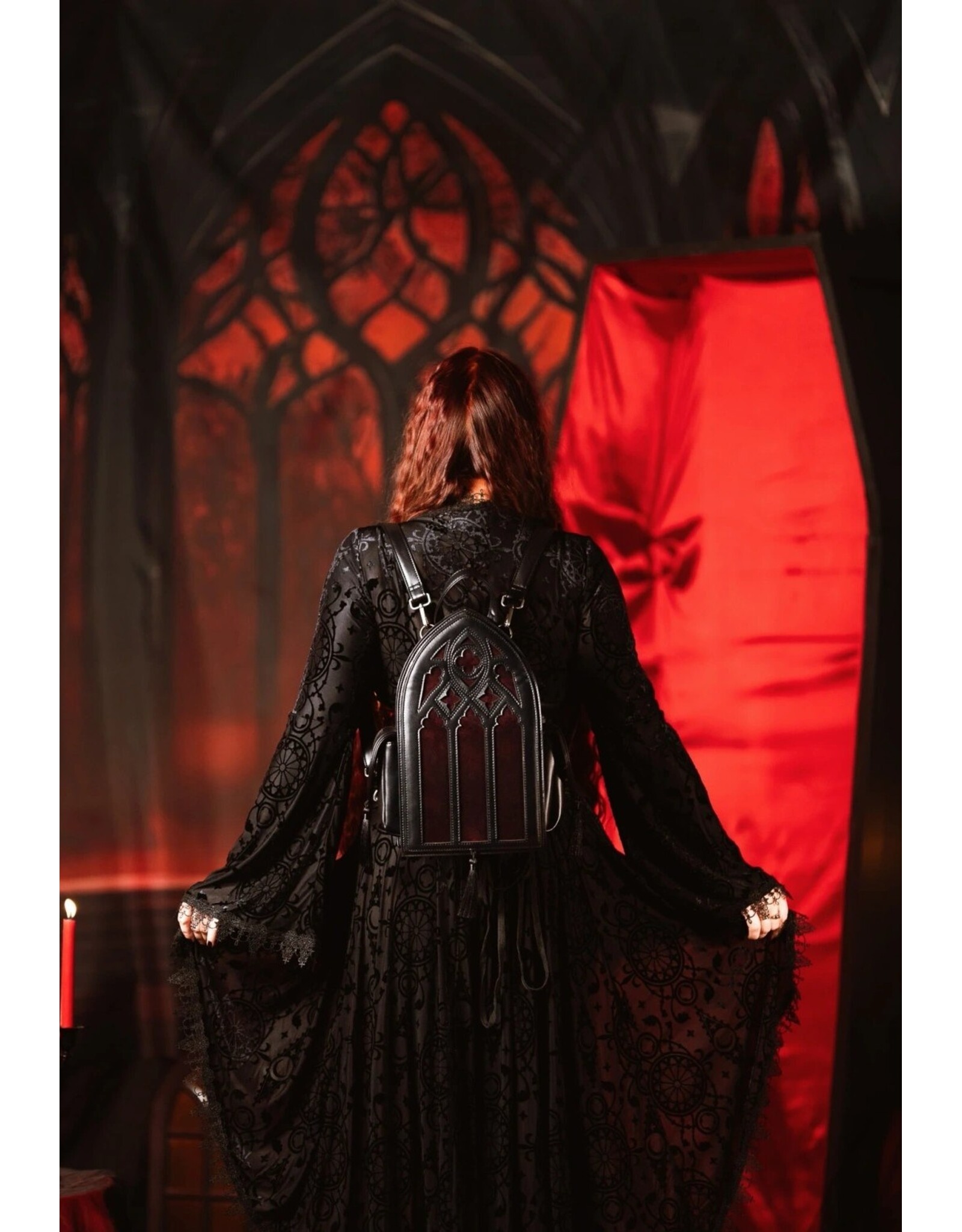 Restyle Gothic Tassen Steampunk Tassen - Rubrum Lux Rugzak met Gothic Kathedraal - Restyle