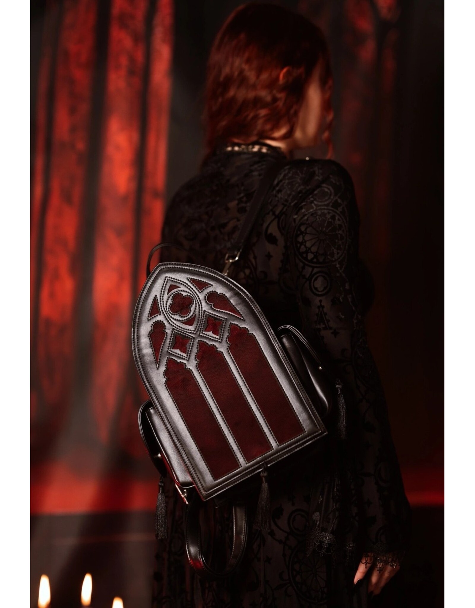 Restyle Gothic Tassen Steampunk Tassen - Rubrum Lux Rugzak met Gothic Kathedraal - Restyle
