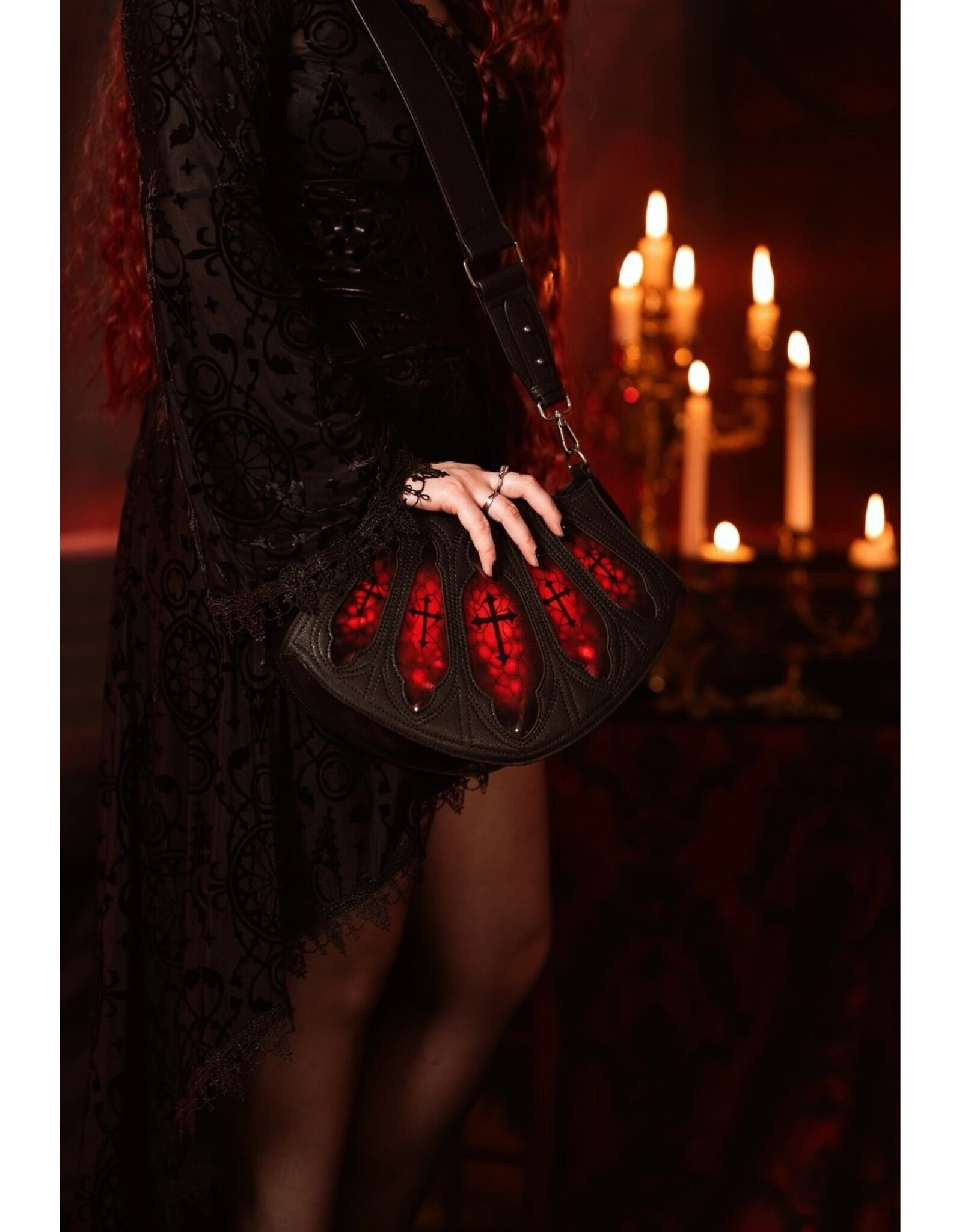 Restyle Gothic tassen Steampunk tassen - Bloodveil Gothic Schoudertas - Restyle