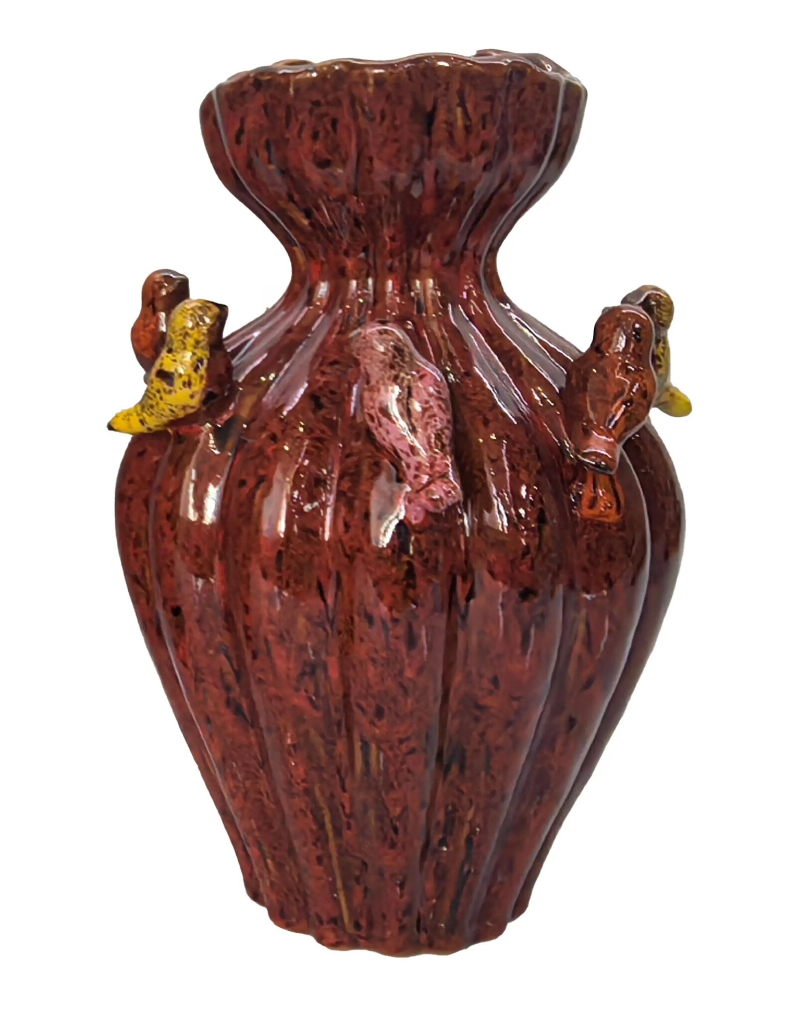 Diga Colmore Giftware & Lifestyle -  Diga Colmore Vaas met Vogels LENNY keramiek antique red