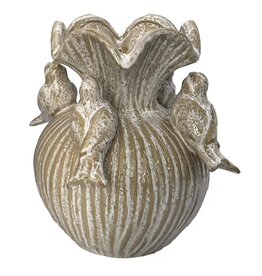 Diga Colmore Diga Colmore Vaas met Vogels LOTTE 21cm keramiek white brown