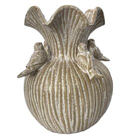 Diga Colmore Diga Colmore Vase with Birds LOTTE 29cm ceramic white brown
