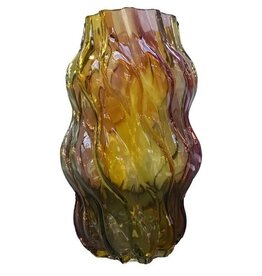 Diga Colmore Diga Colmore Vaas 29cm organisch gedraaid design green/yellow/pink