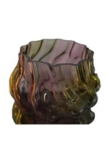 Diga Colmore Giftware & Lifestyle - Diga Colmore Vase organically turned design, 29cm green/yellow/pink
