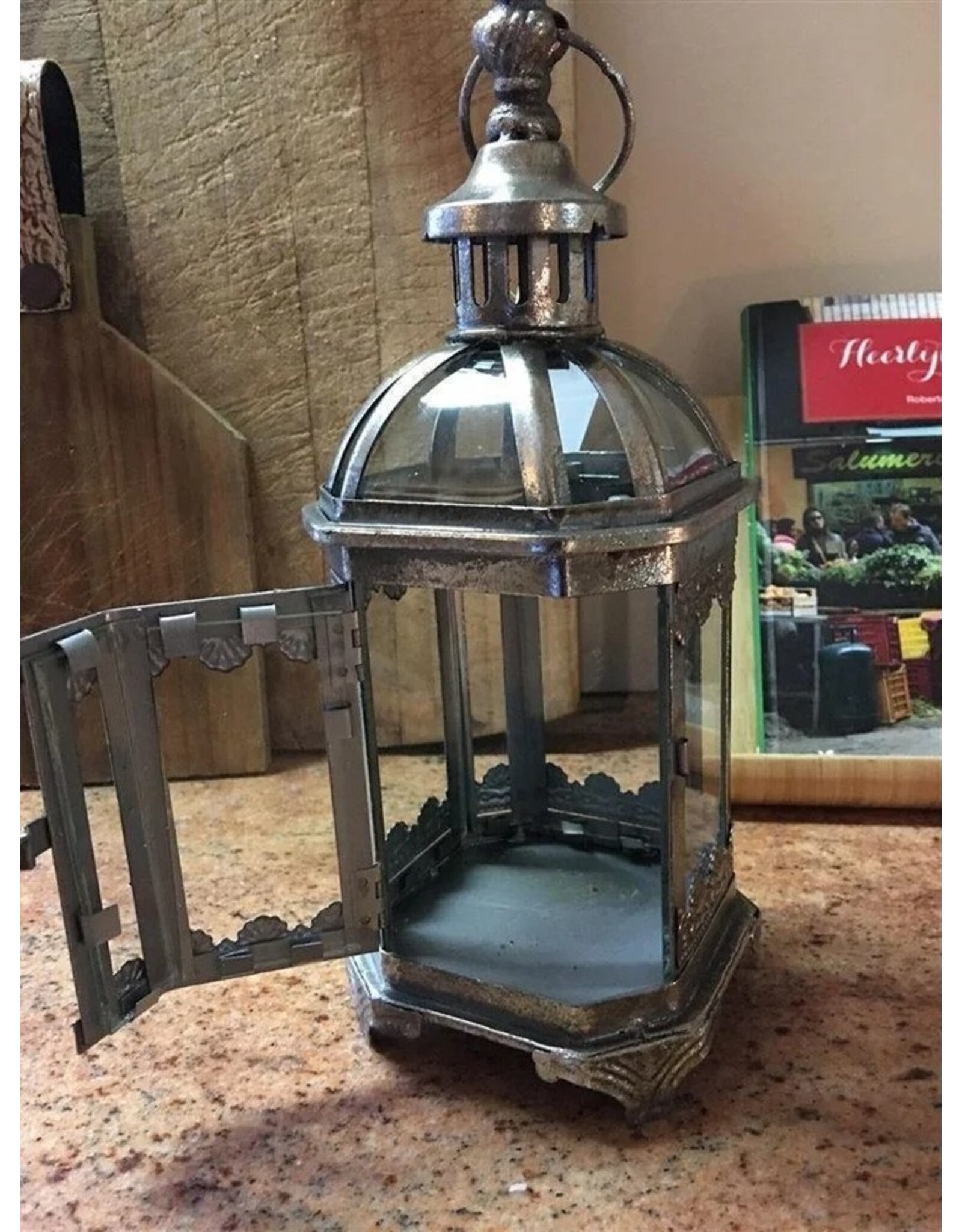 Trukado Miscellaneous - Tin Lantern with Glass Windows 27.9 cm standing/hanging