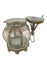 Trukado Miscellaneous -  Tinnen Lantaarn "Pompoen" met Glazen Vensters 32,4cm