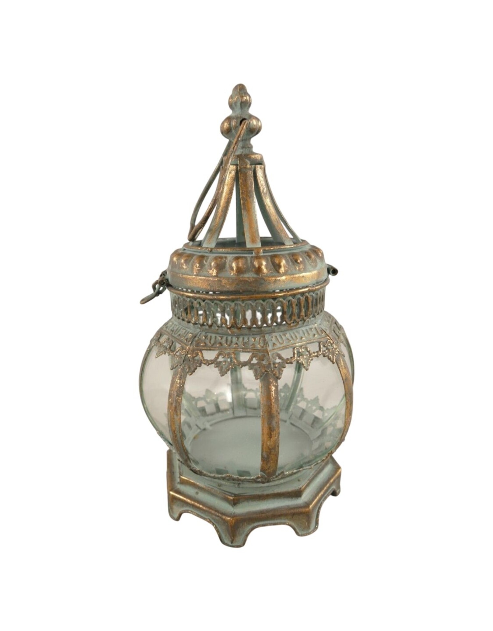 Trukado Miscellaneous -  Tin Lantern ‘Pumpkin’ with Glass Windows 32.4 cm