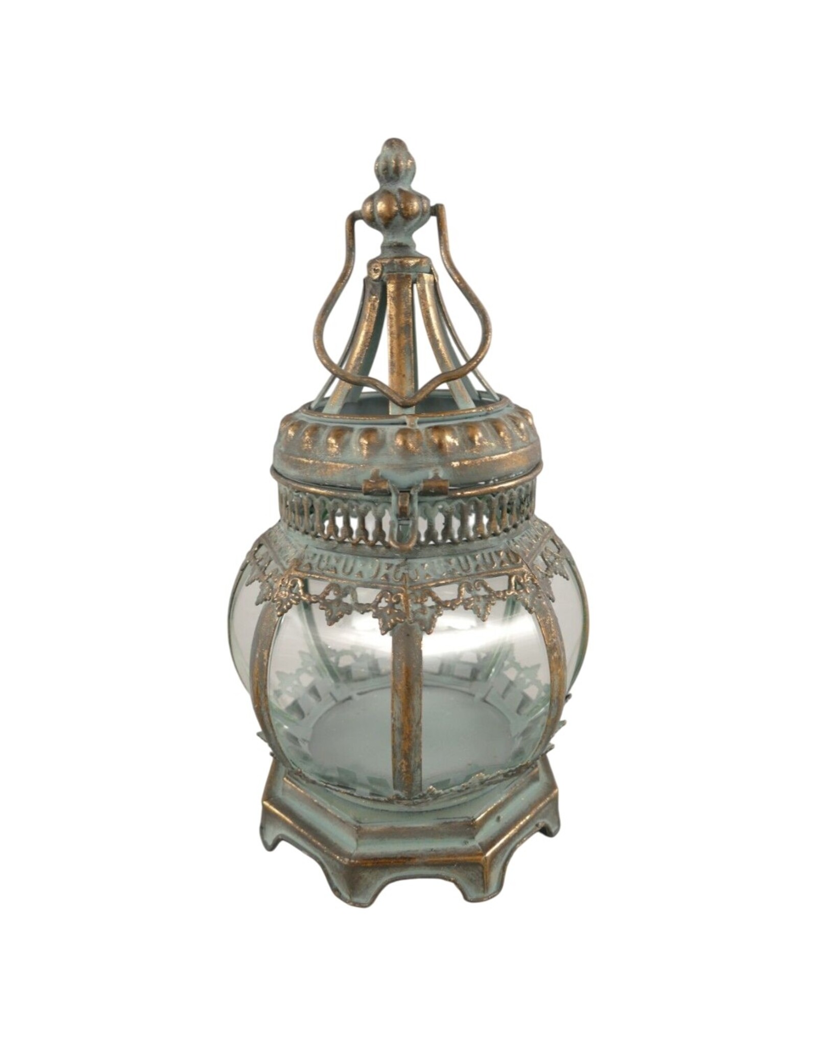 Trukado Miscellaneous -  Tinnen Lantaarn "Pompoen" met Glazen Vensters 32,4cm