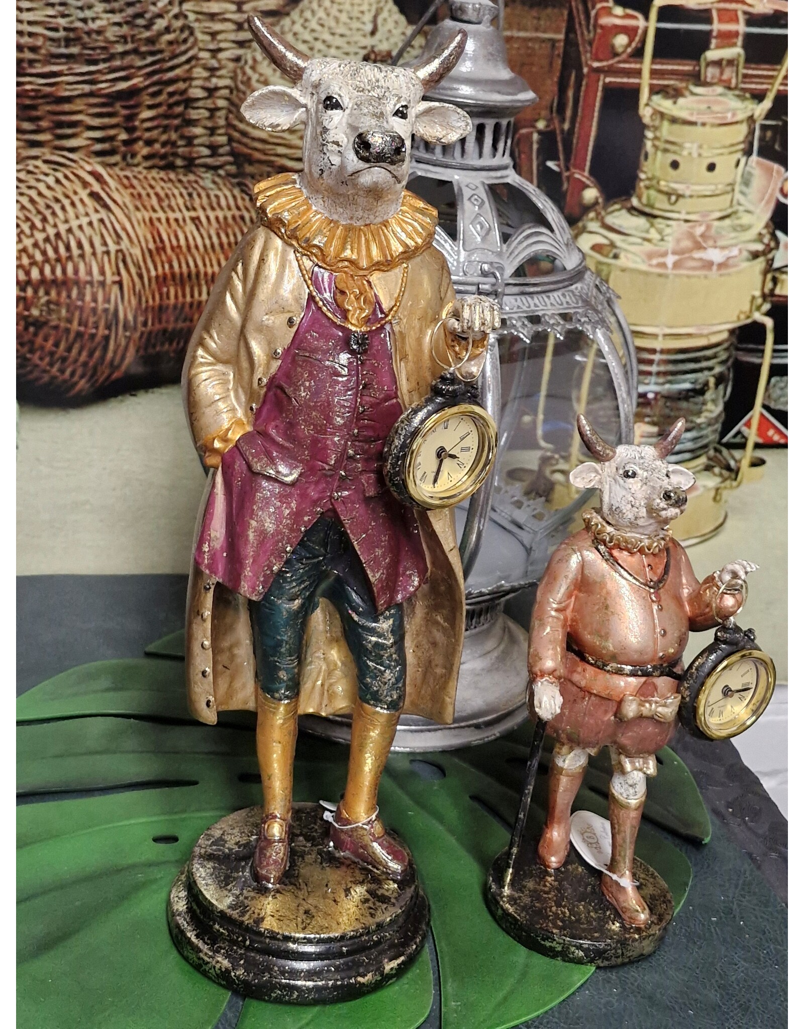 DS Giftware Figurines Collectables - Cow with Clock figurine  25 cm