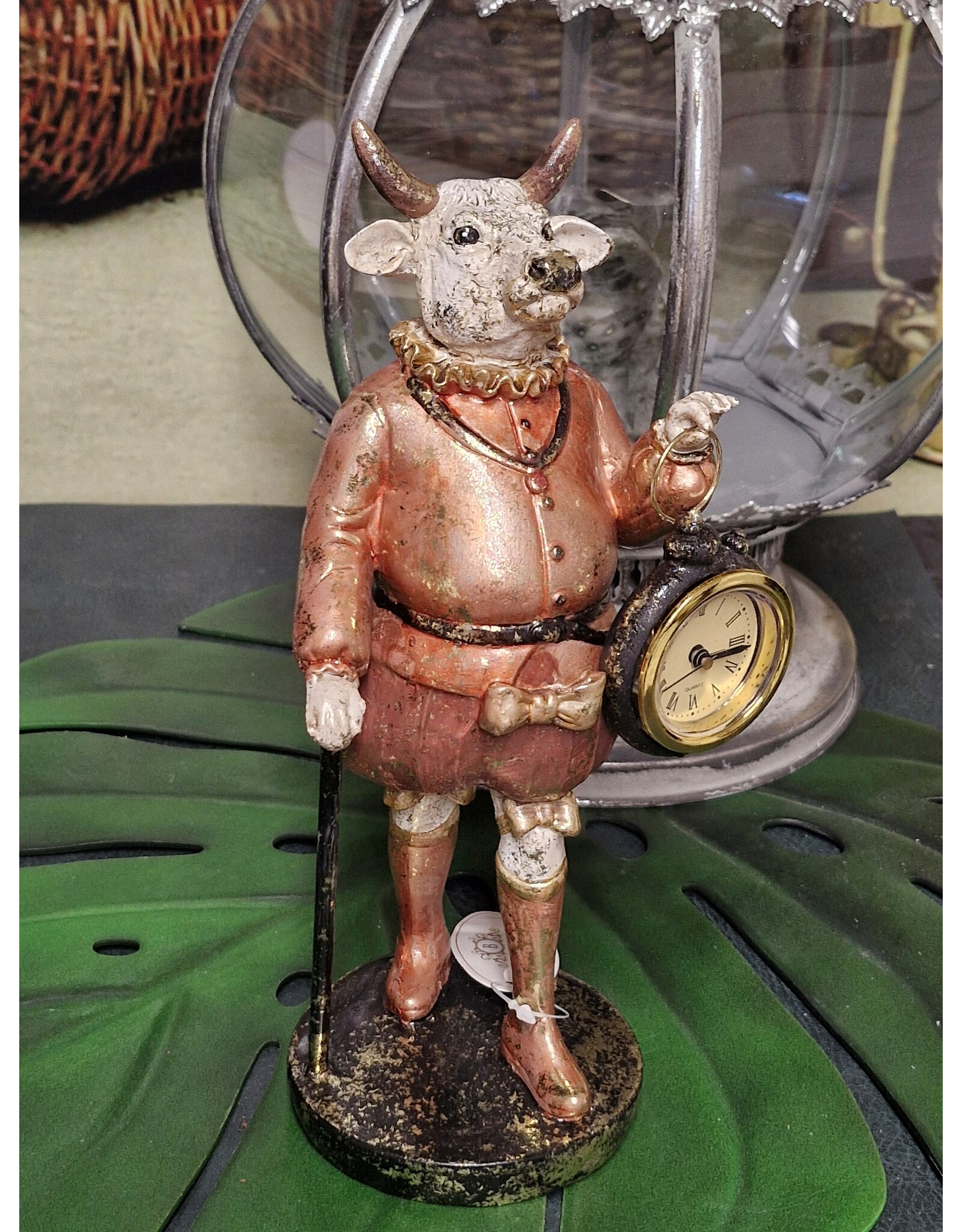 DS Giftware Figurines Collectables - Cow with Clock figurine  25 cm