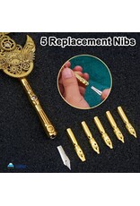 JM Handicrafts Miscellaneous -  Calligraphy set with Feather pen, pen holder, ink and nibs
