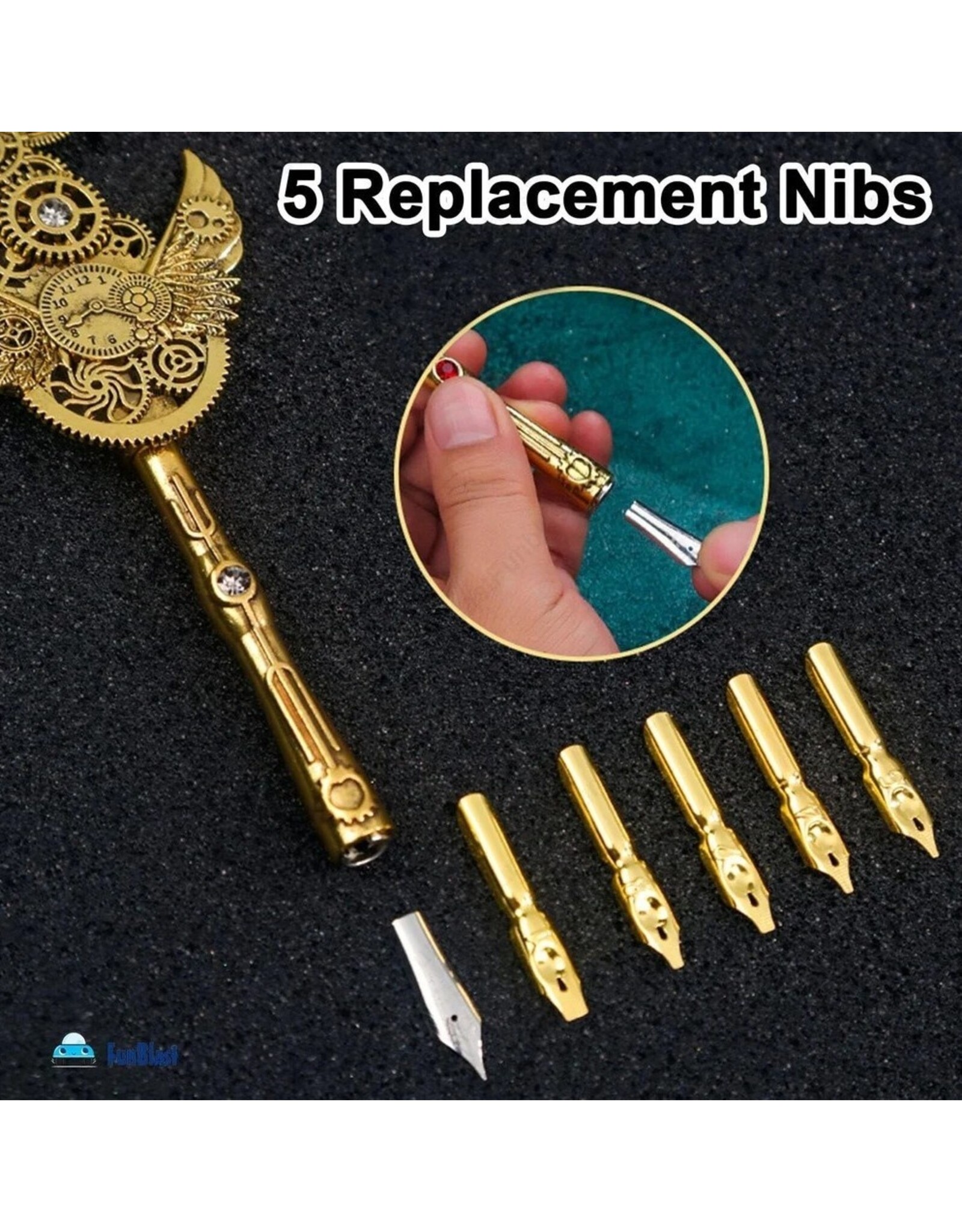 JM Handicrafts Miscellaneous - Kalligrafie set met Verenpen, inkt, penhouder en penpunten