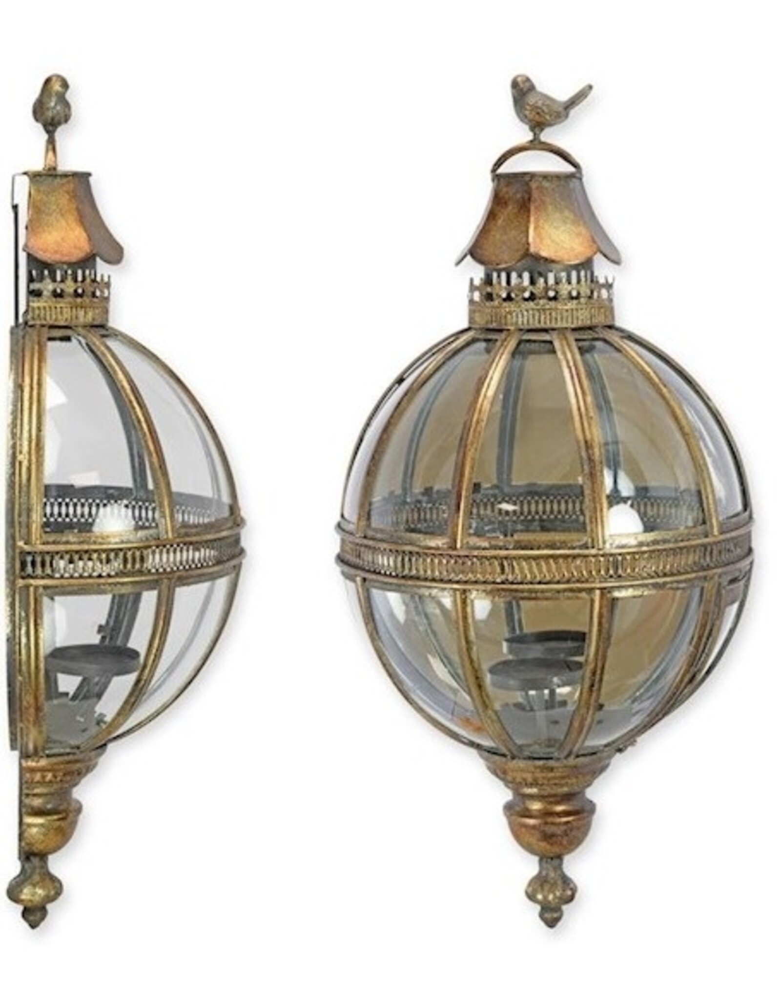 JB Miscellaneous - Wand Lantaarn Halve Bol met Spiegel