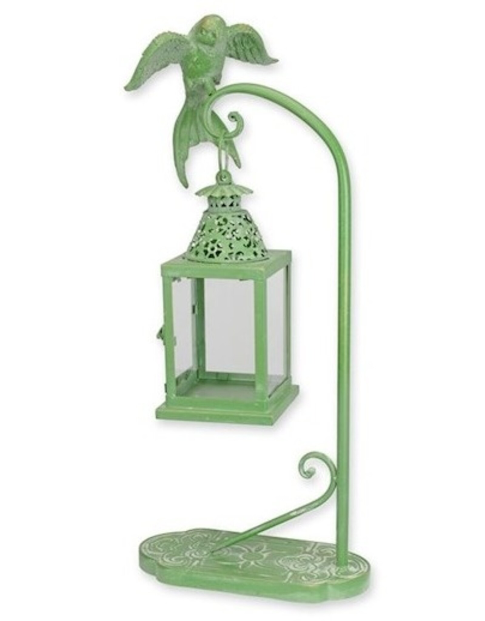 JB Miscellaneous - Brocante Hanging Lantern with Bird on Standard
