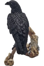 JB Giftware Beelden Collectables  - Gothic beeldje Kraai met Schedels op een Zeis