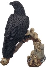 JB Giftware Beelden Collectables  - Gothic beeldje Kraai met Schedels op een Zeis