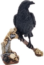 JB Giftware Figurines Collectables - Gothic figurine Crow with Skulls on a Scythe