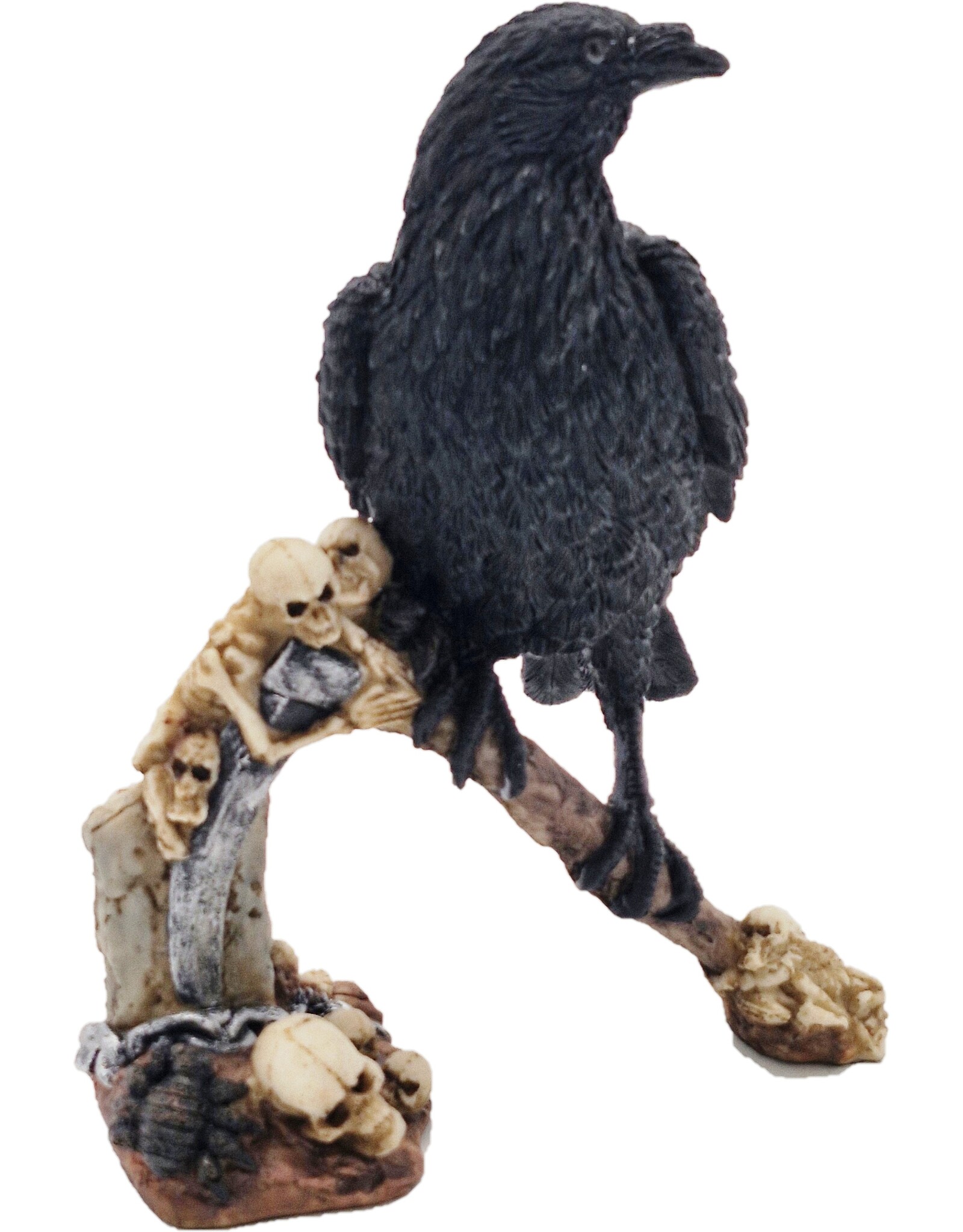 JB Giftware Figurines Collectables - Gothic figurine Crow with Skulls on a Scythe
