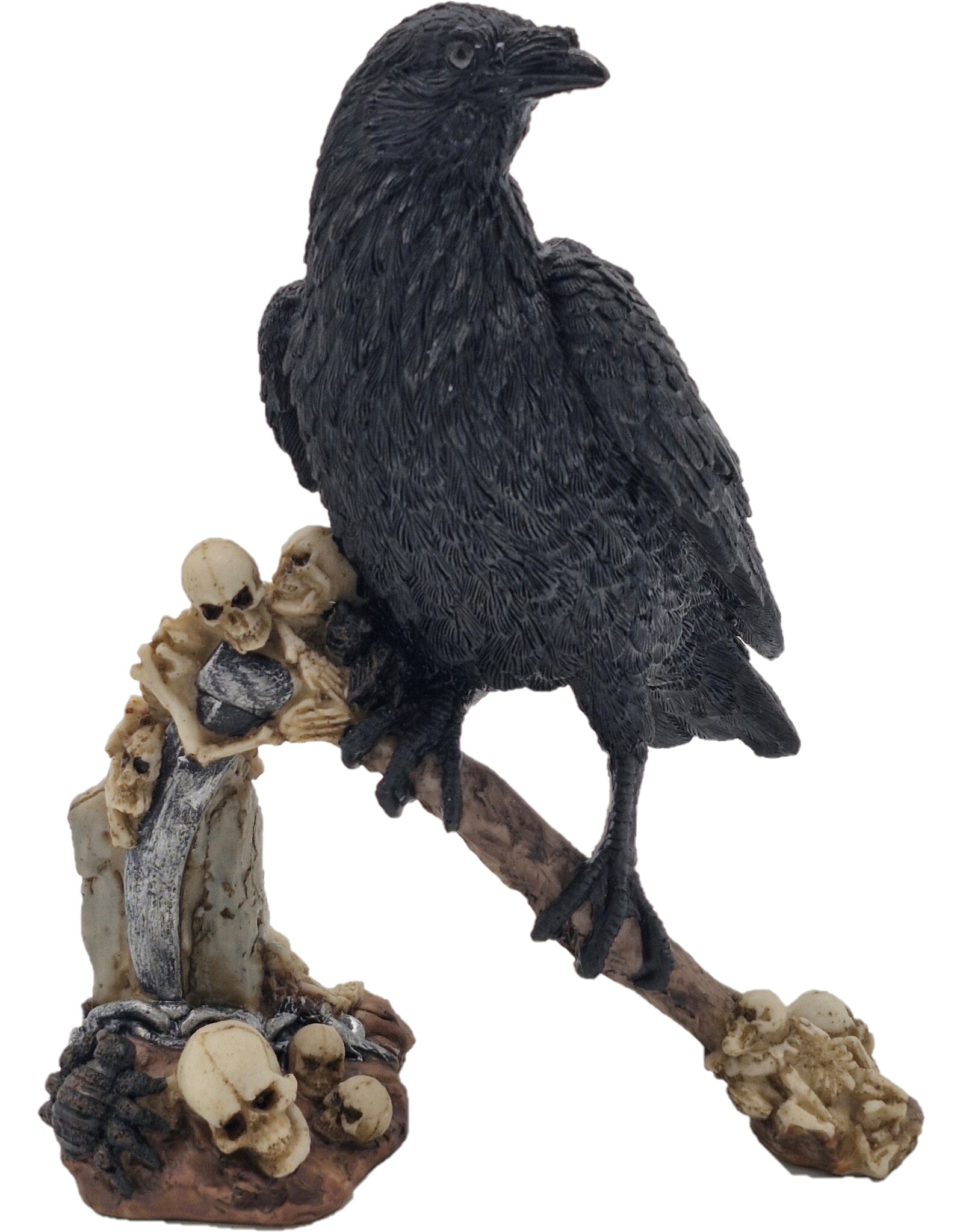 JB Giftware Figurines Collectables - Gothic figurine Crow with Skulls on a Scythe