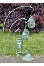 JB Miscellaneous - Brocante lantaarn op voet met 3 bolletjes groen