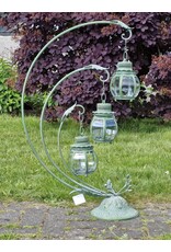 JB Miscellaneous - Brocante lantaarn op voet met 3 bolletjes groen