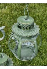 JB Miscellaneous - Brocante lantaarn op voet met 3 bolletjes groen