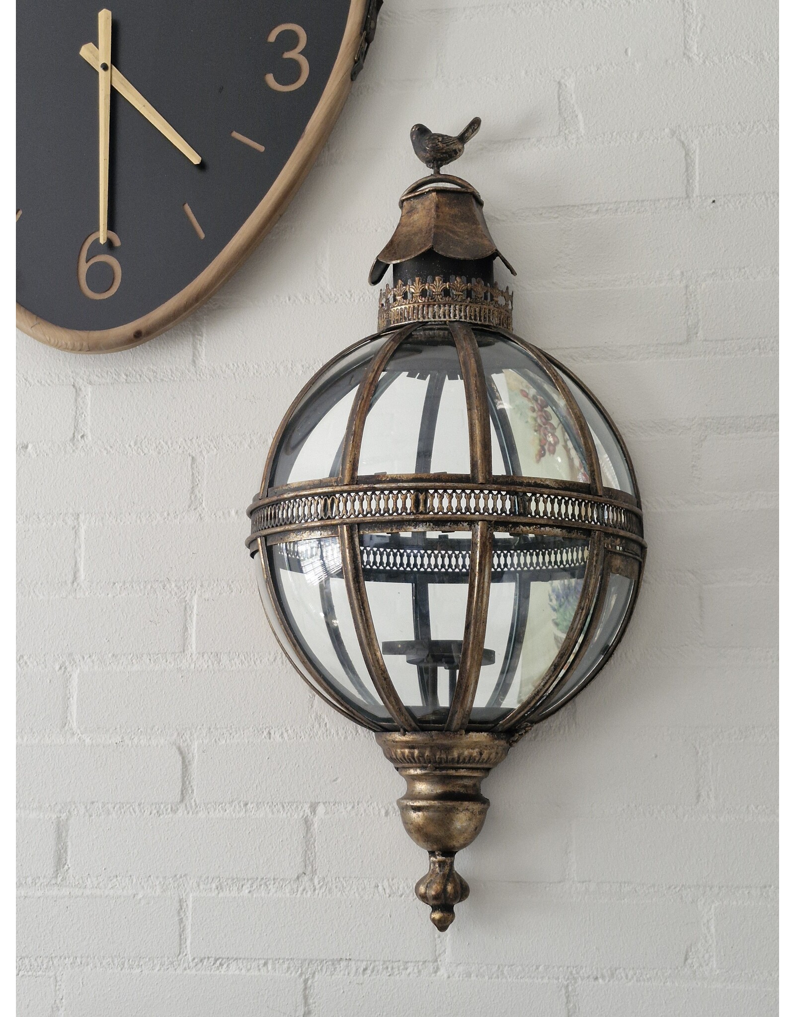 JB Miscellaneous - Wand Lantaarn Halve Bol met Spiegel