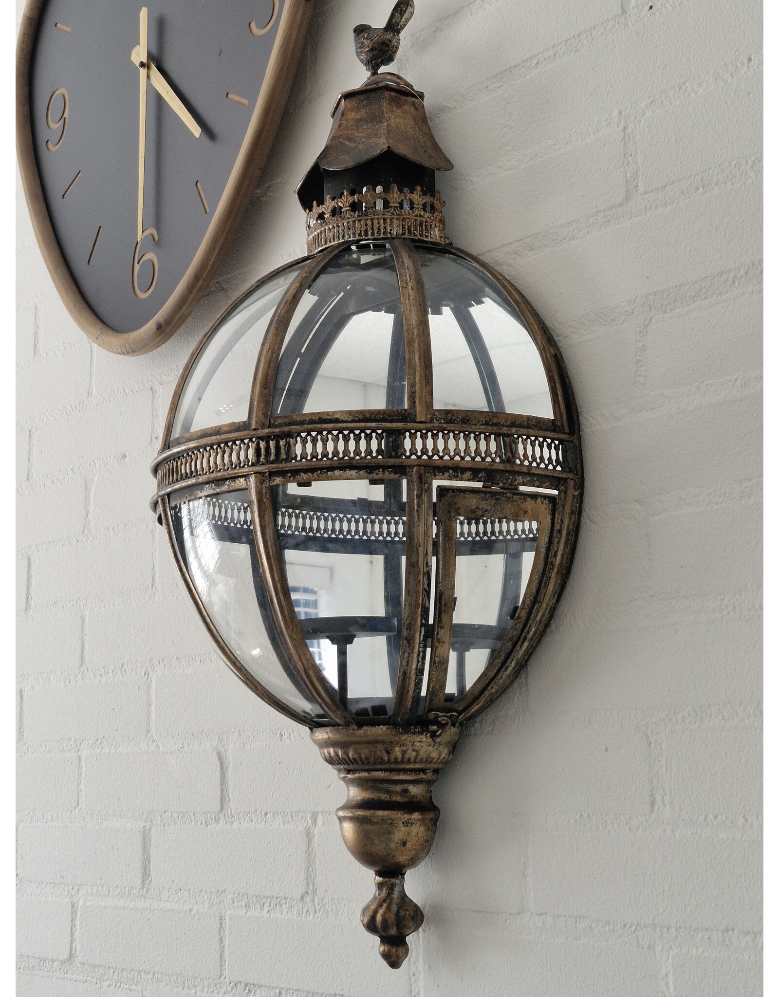 JB Miscellaneous - Wand Lantaarn Halve Bol met Spiegel