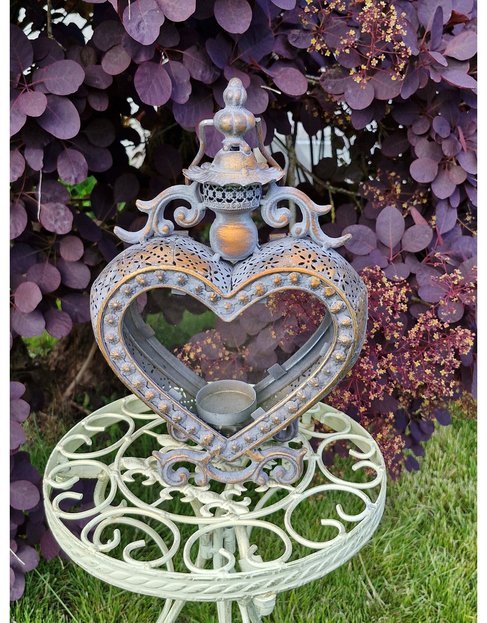 JB Miscellaneous - Heart-shaped lantern – standing and hanging, 27.8cm