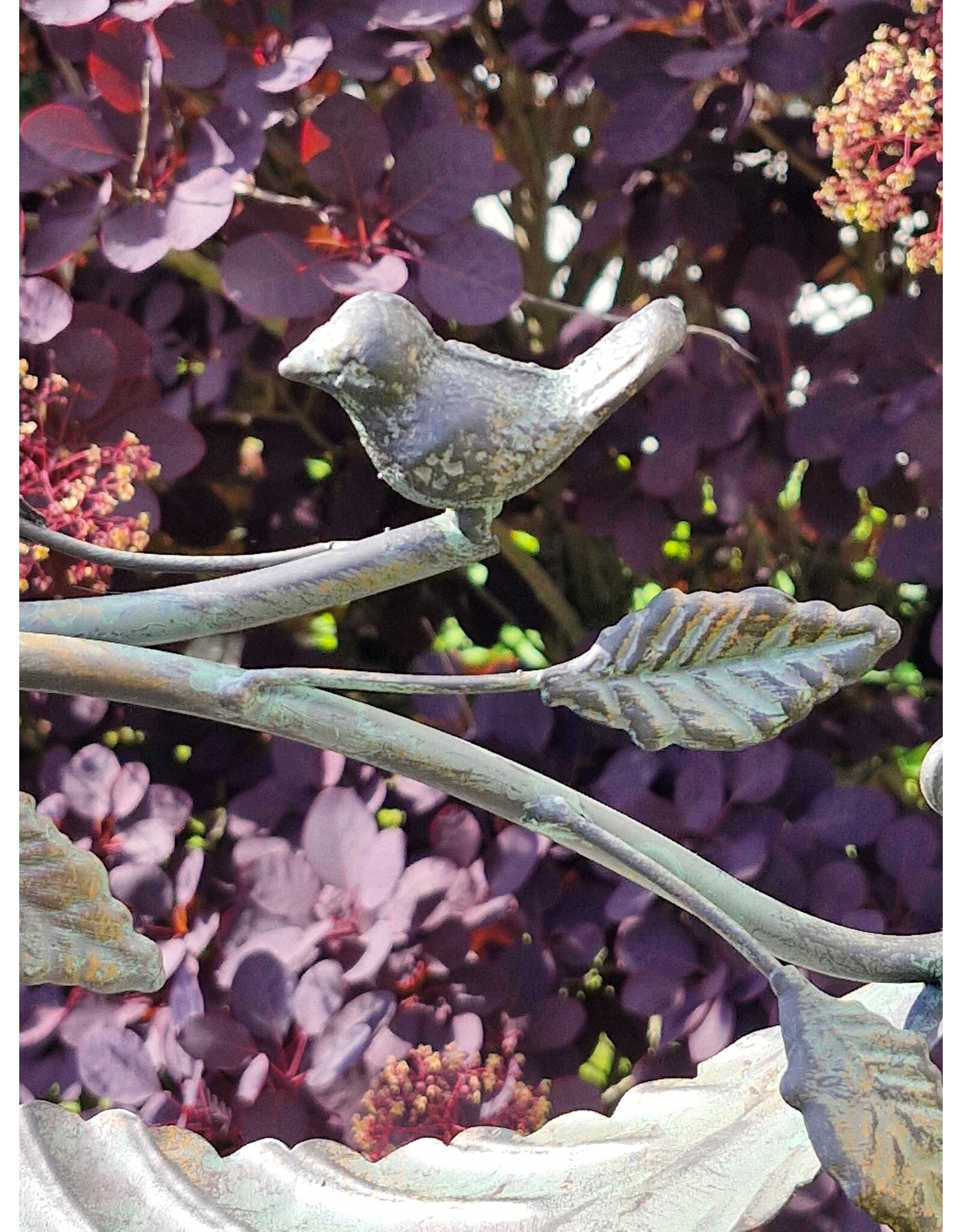 SH Miscellaneous - Vogelbad-Voederschaal - Blad met Vogeltjes