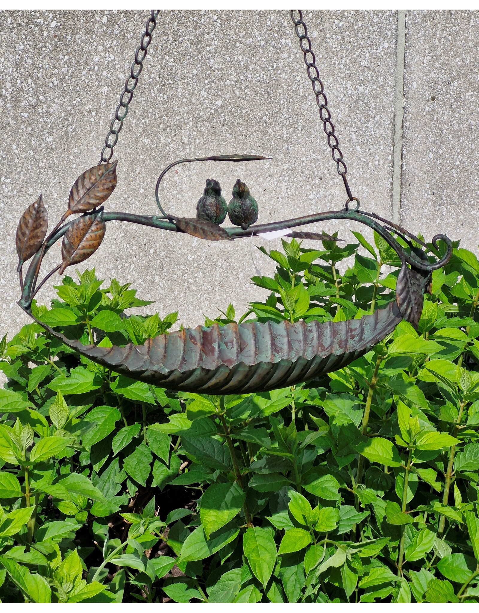SH Miscellaneous - Bird Bath / Feeding Bowl - Leaf with Birds