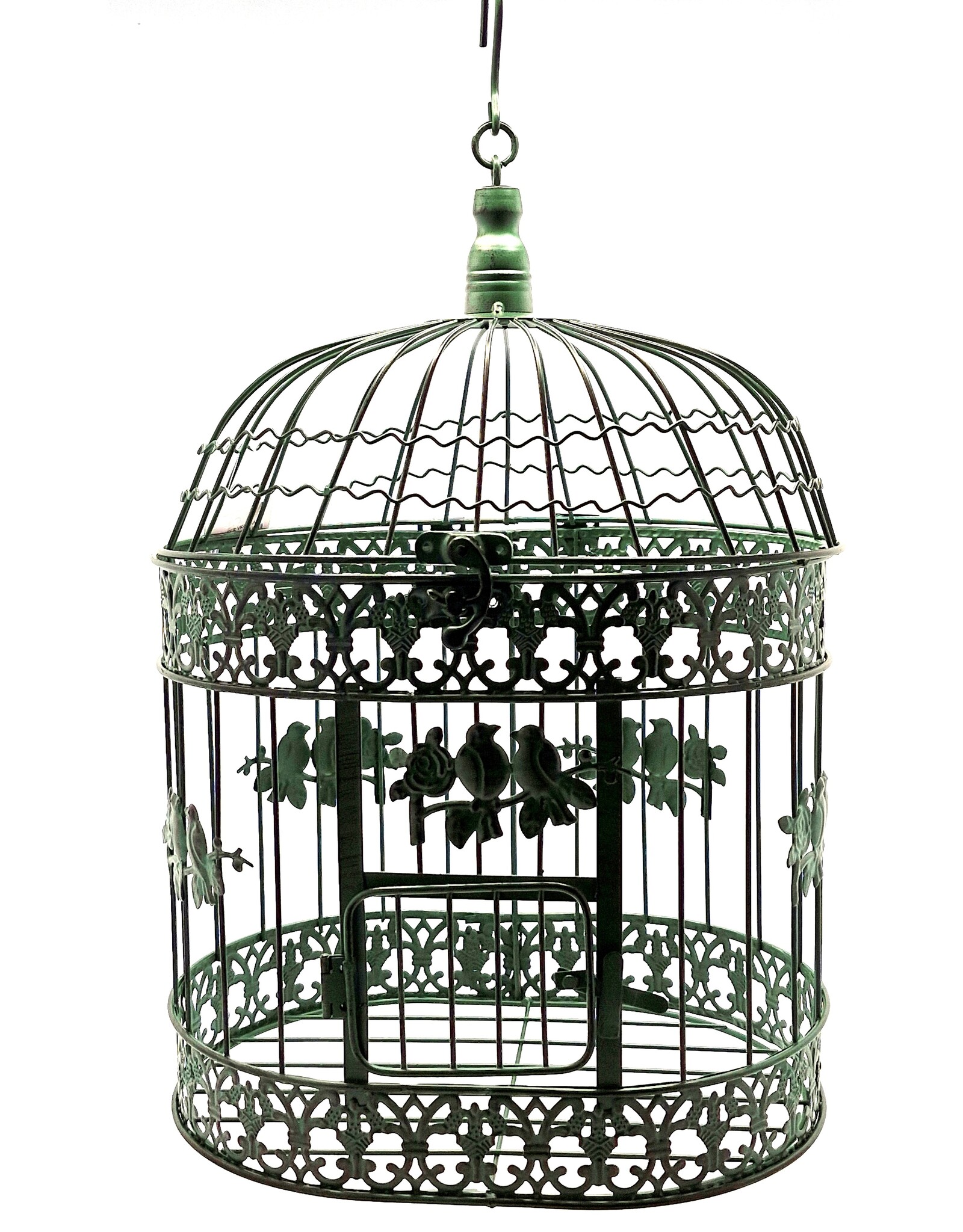 Trukado Miscellaneous - Brocante Metalen Vogelkooi groen - Set van 2
