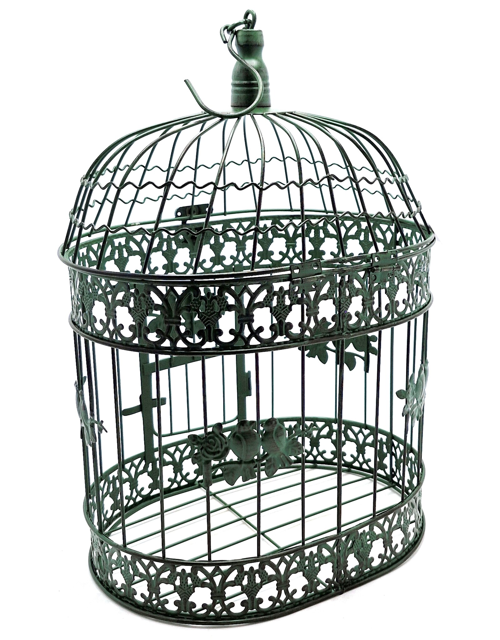 Trukado Miscellaneous - Brocante Metalen Vogelkooi groen - Set van 2