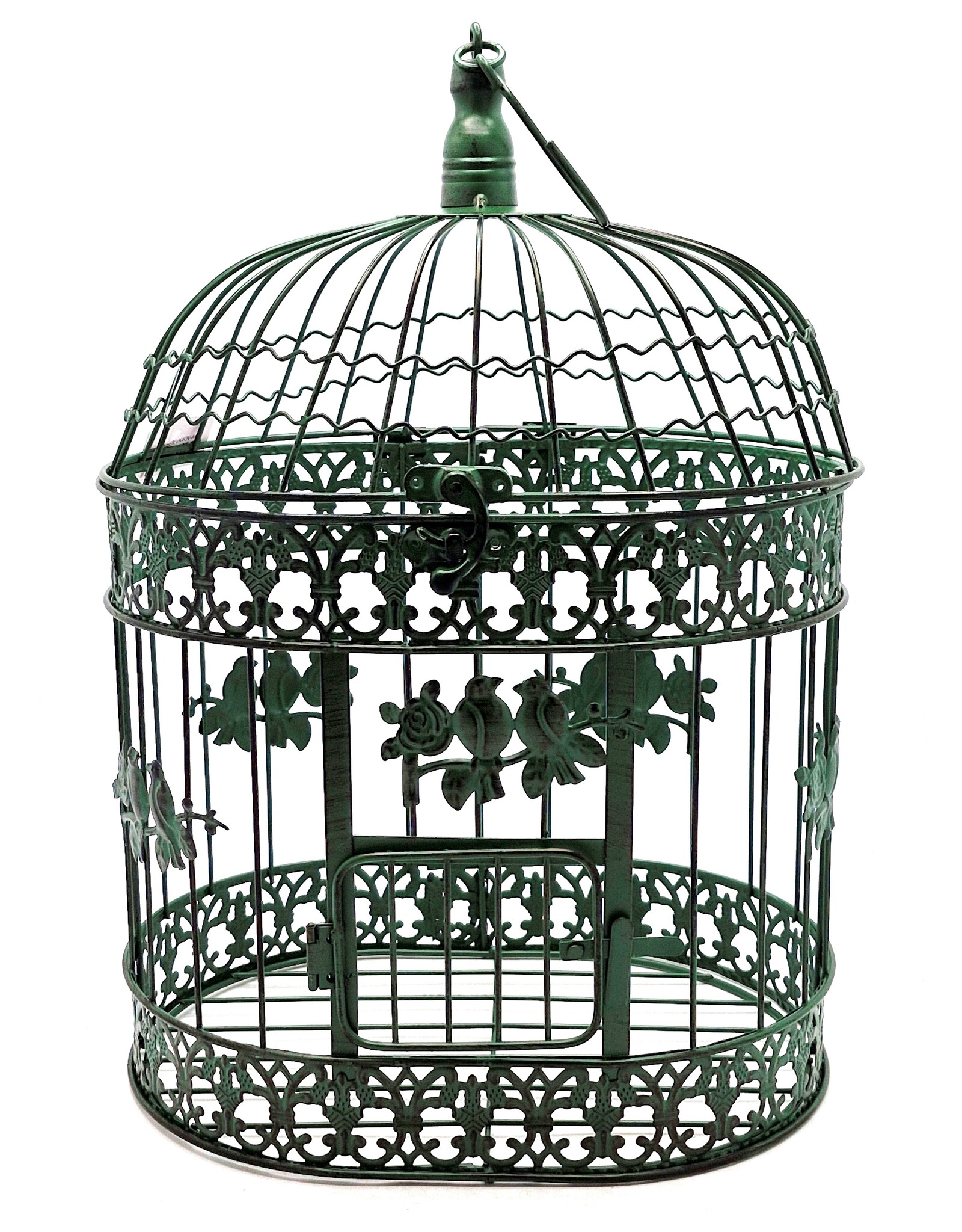 Trukado Miscellaneous - Brocante Metalen Vogelkooi groen - Set van 2