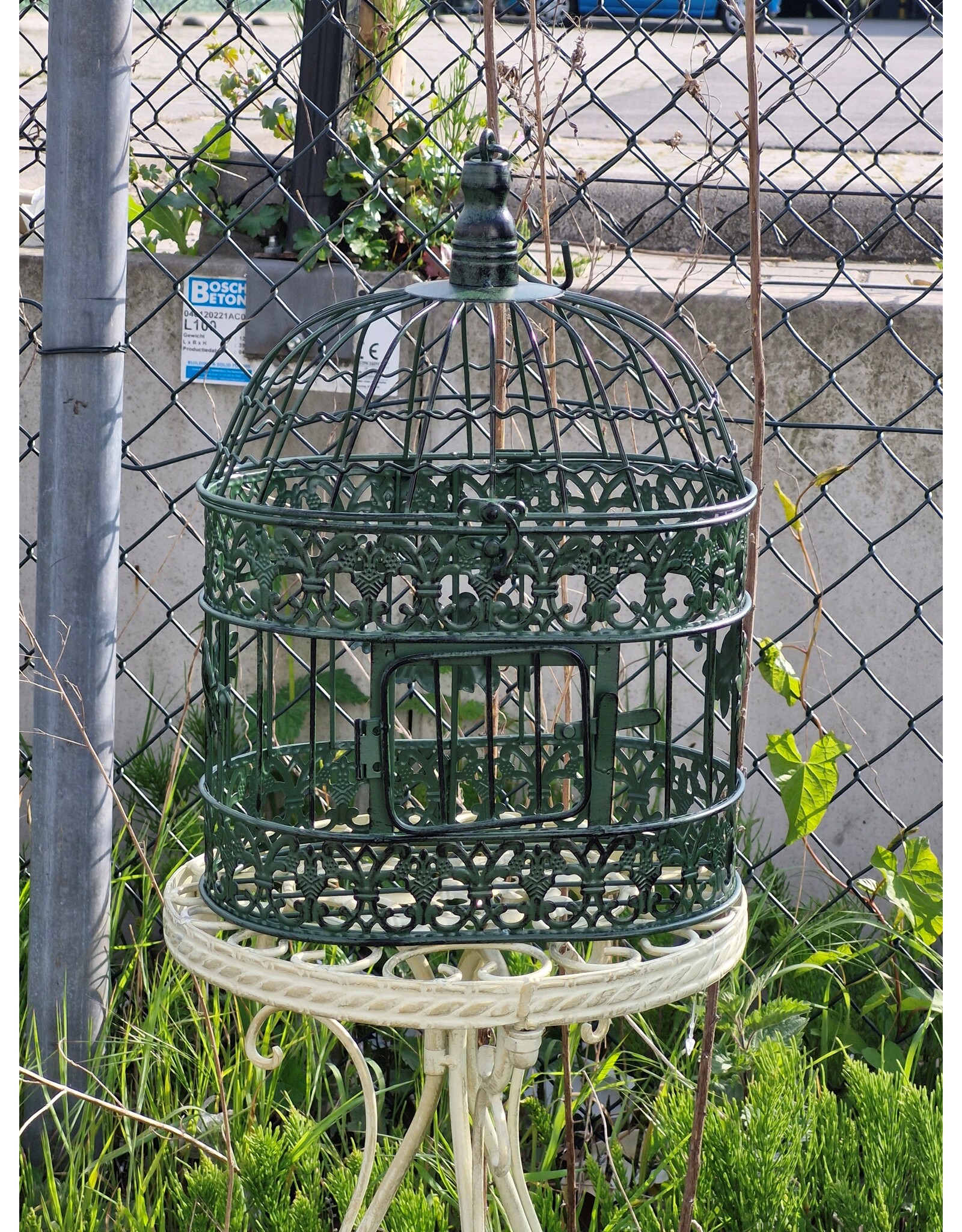 Trukado Miscellaneous - Brocante Metalen Vogelkooi groen - Set van 2