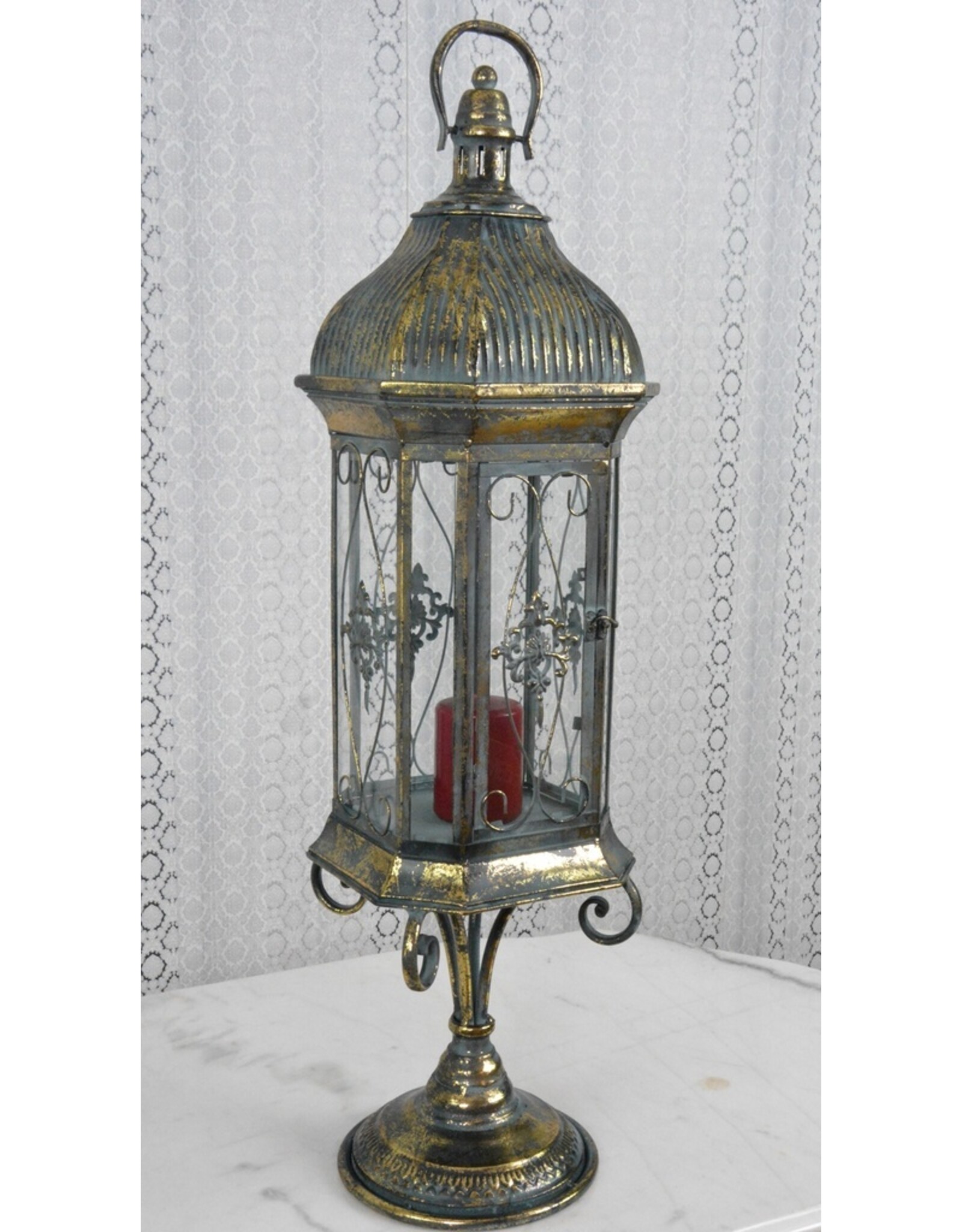 Trukado Miscellaneous - Tinnen Lantaarn Rococo Stijl 86,5cm