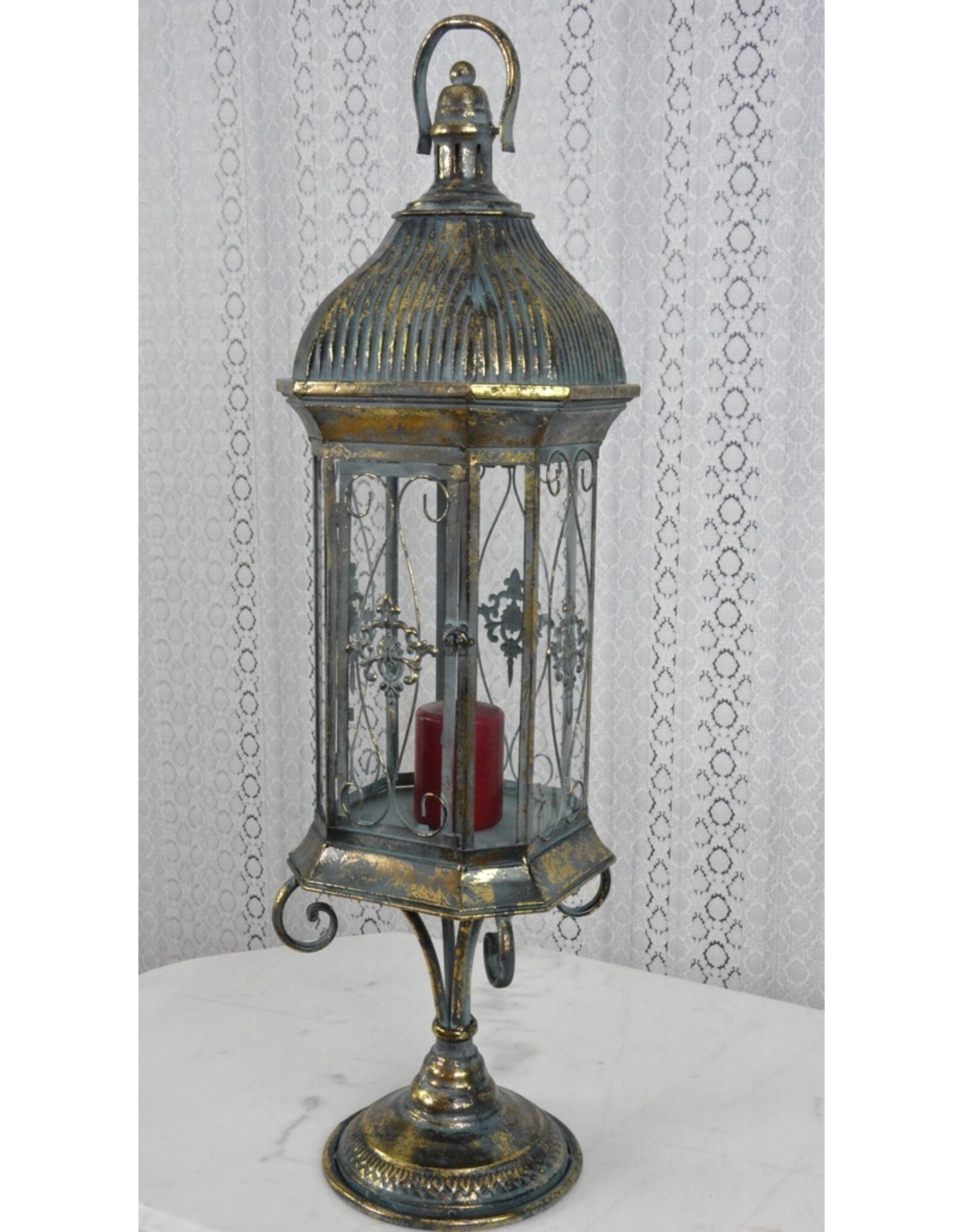 Trukado Miscellaneous - Tinnen Lantaarn Rococo Stijl 86,5cm