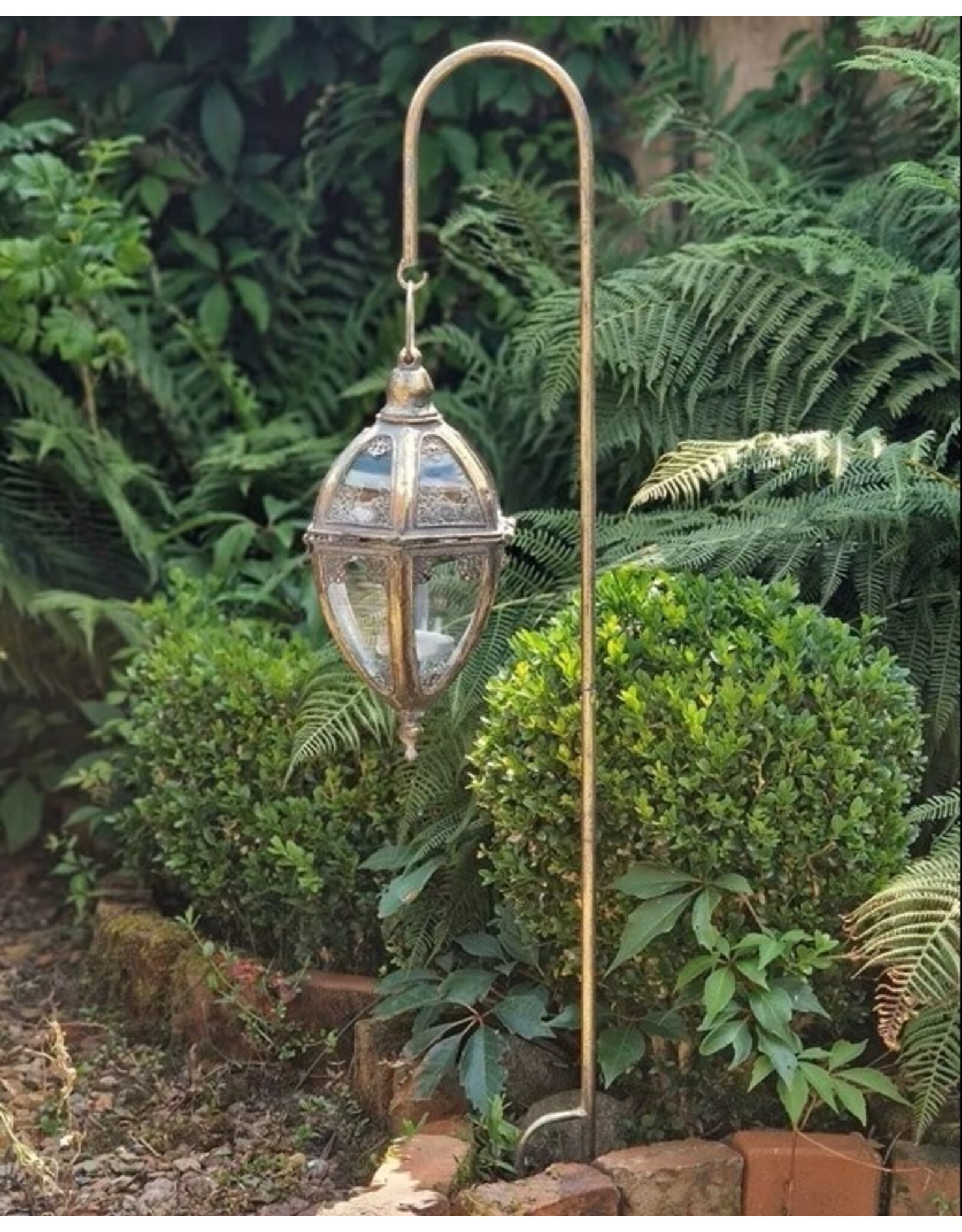 JB Miscellaneous - Tuinsteker met Mooie Glazen Lantaarn 88cm