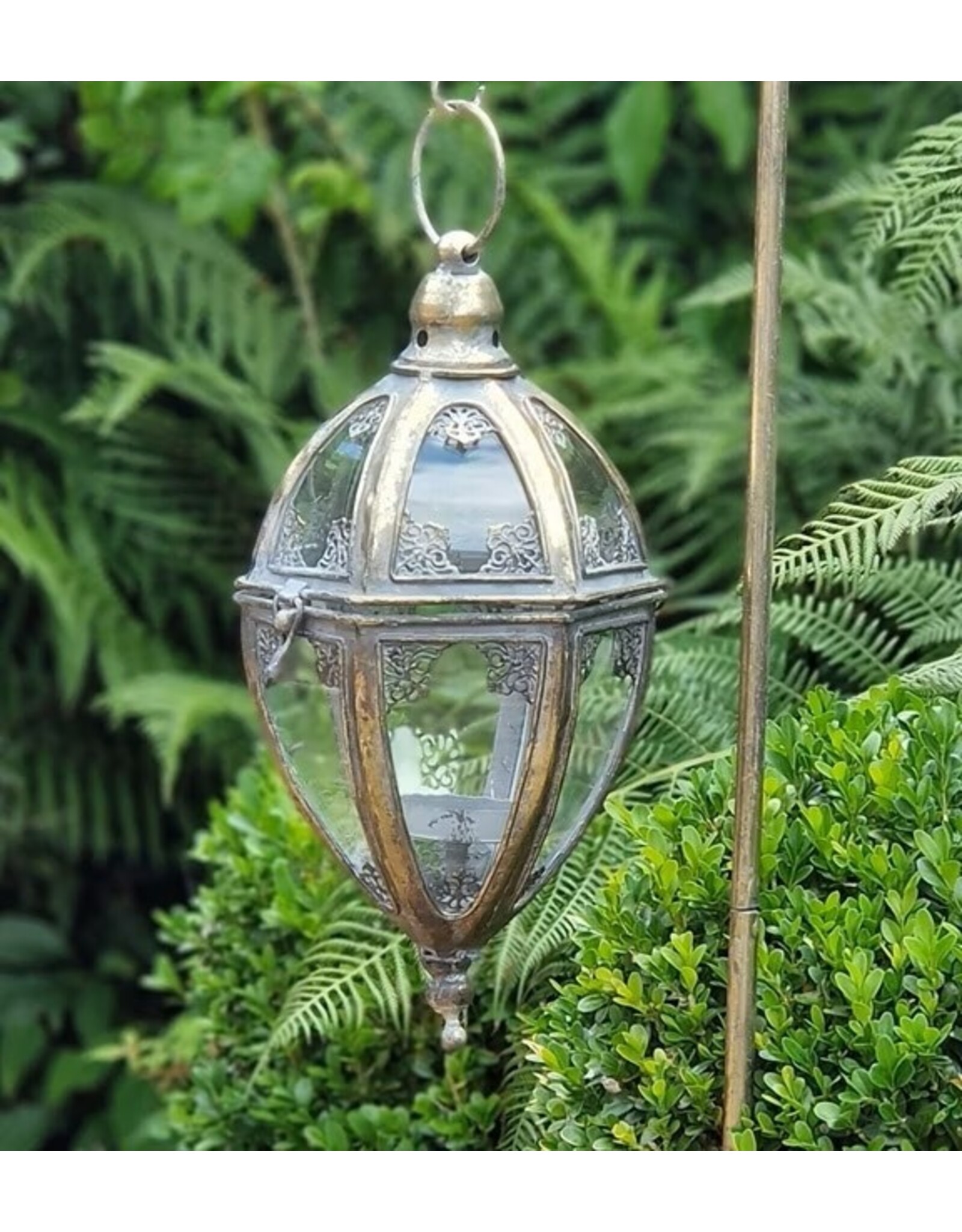 JB Miscellaneous - Tuinsteker met Mooie Glazen Lantaarn 88cm