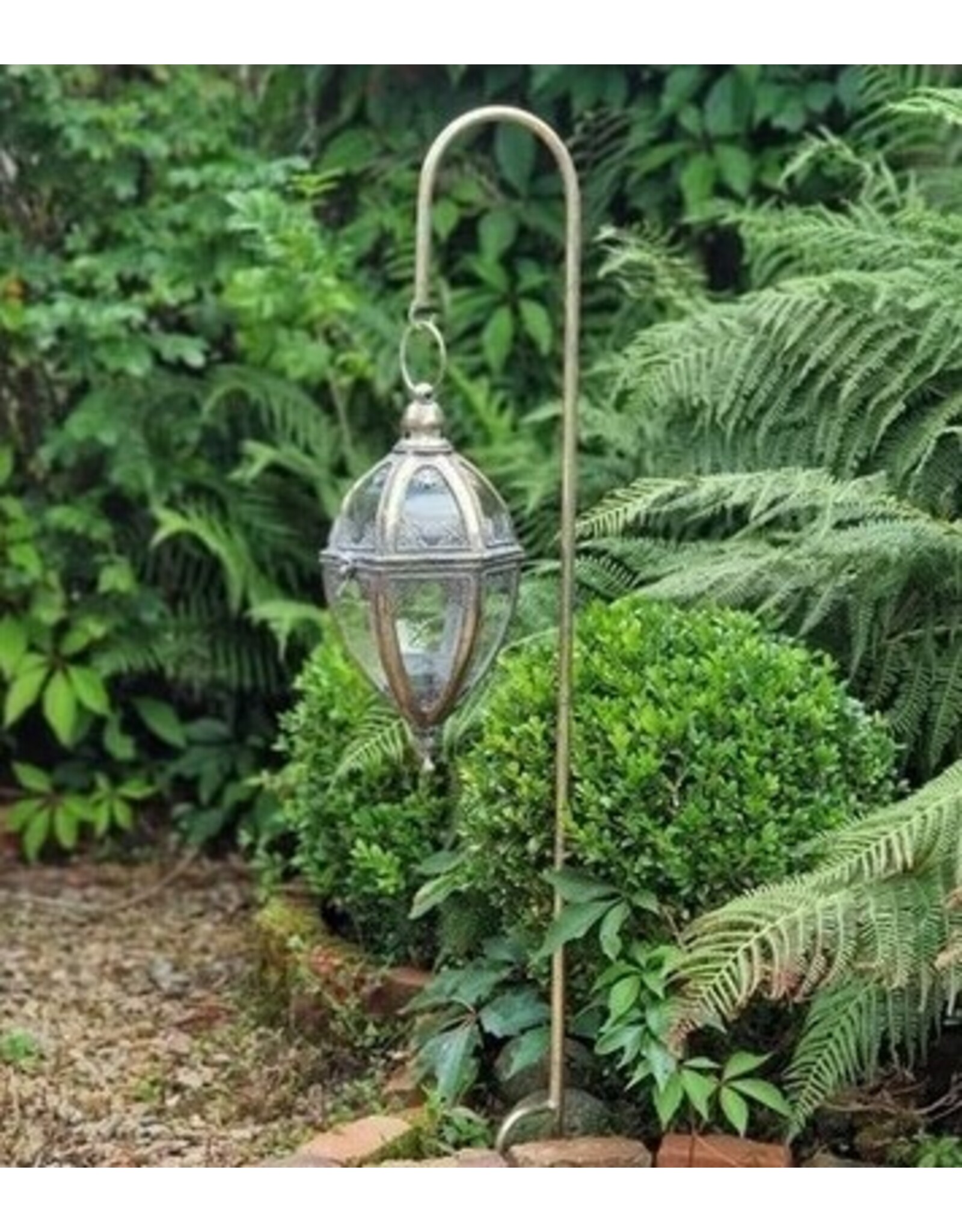 JB Miscellaneous - Tuinsteker met Mooie Glazen Lantaarn 88cm