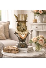 C&E Giftware Figurines Collectables -  Rabbit with High Hat and Pleated Collar Bust 35cm