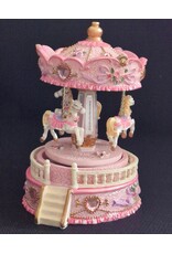 Trukado Giftware & Lifestyle - Music box Vintage Carousel Pink (small)